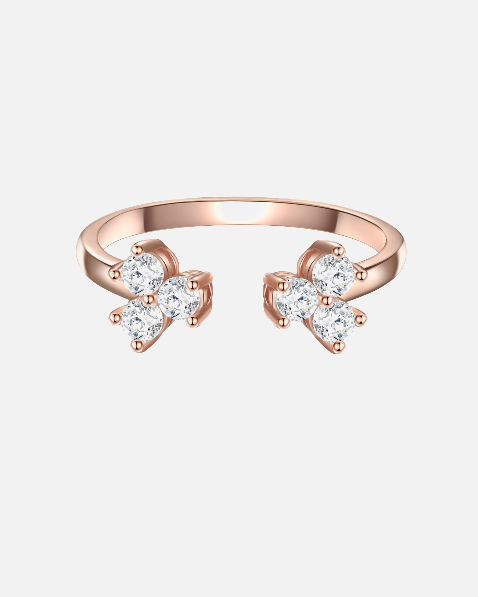 Bague pour Femme Bague en argent Argent sterling Oxyde de zirconium (CZ) en Or rose 50