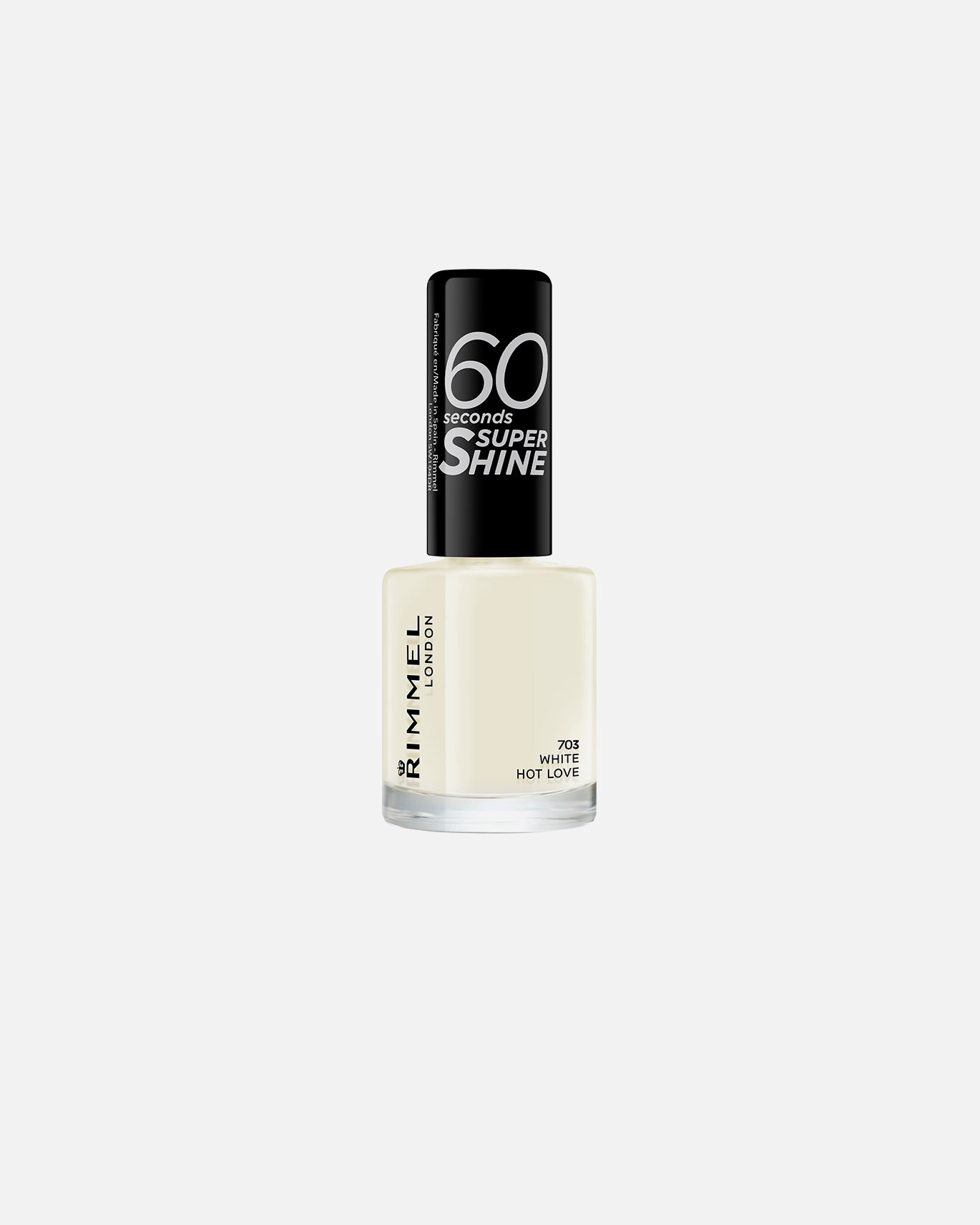 Vernis pour Unisexe Rimmel London Vernis à ongles 60 secondes super brillant 703-blanc chaud amour