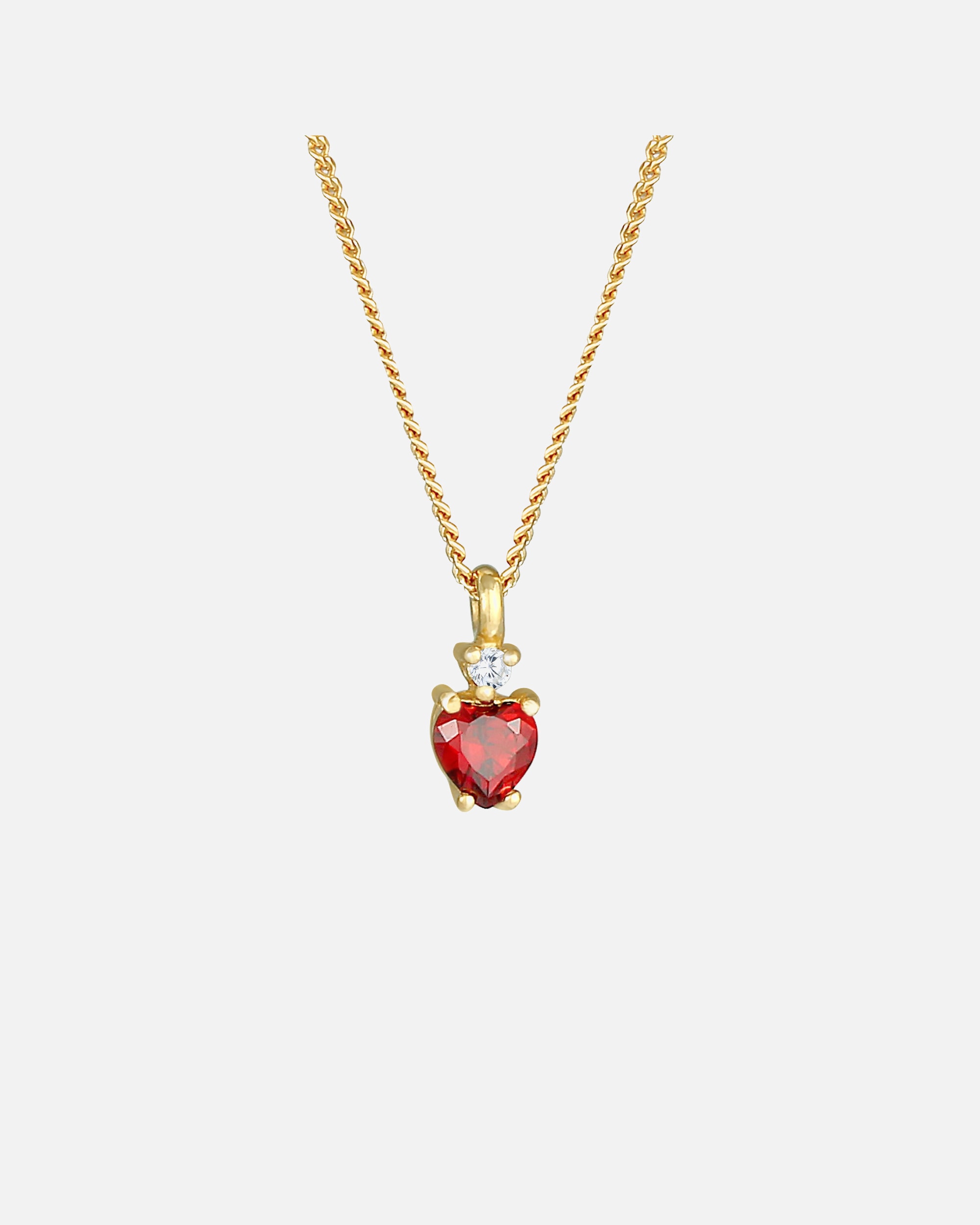Collier pour Femme Elli Pendentif coeur pour femme Love Bond Red avec cristaux en argent sterling plaqué or 925 42