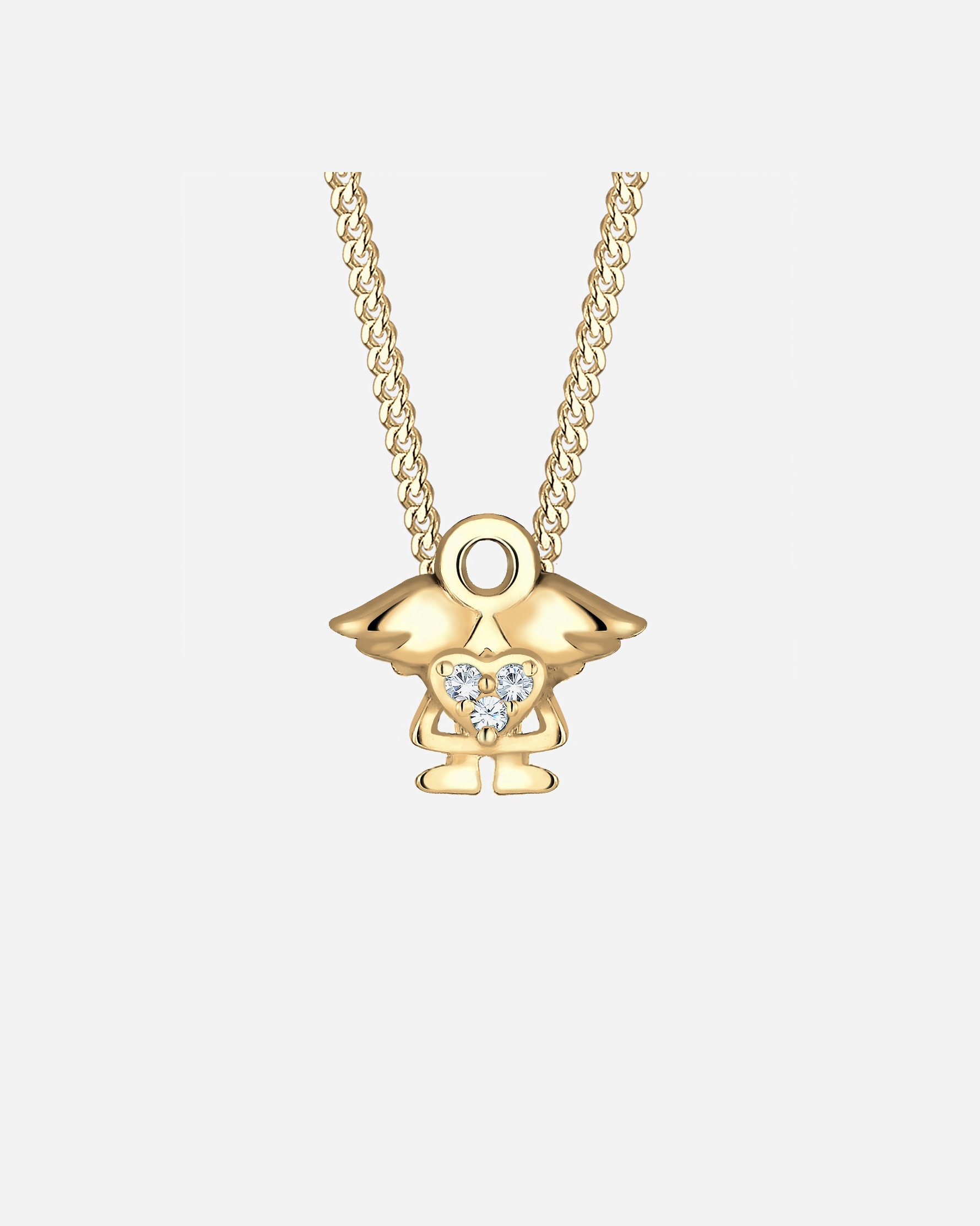 Collier pour Femme Elli Femme Ange avec Cristal Enfant - (925/1000) Argent goldfarben