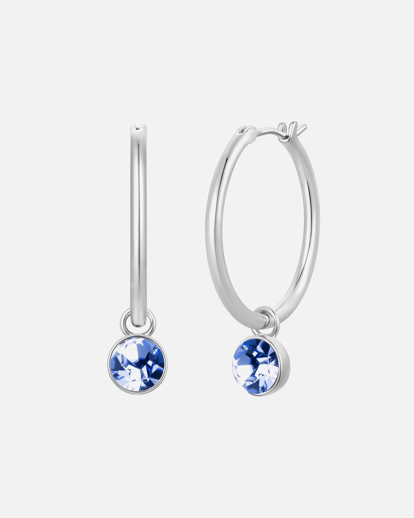 Créoles pour Femme Lulu & Jane Créoles en laiton en Argent avec Cristal 31,5 mm
