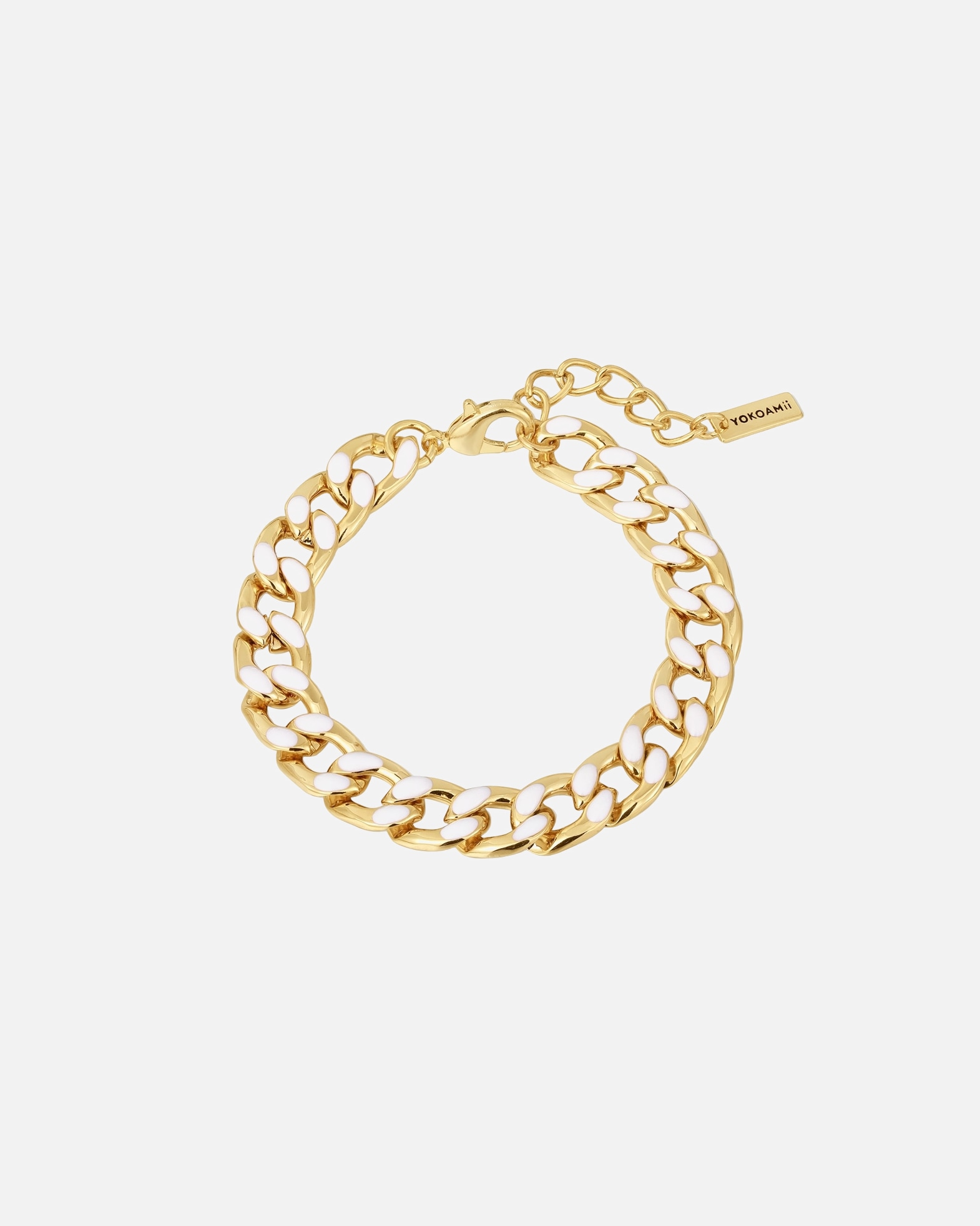Bracelet pour Femme Yokoamii Bracelet en Alliage de fer en Or rose Longueur de base 18 cm + Rallonge 3 cm