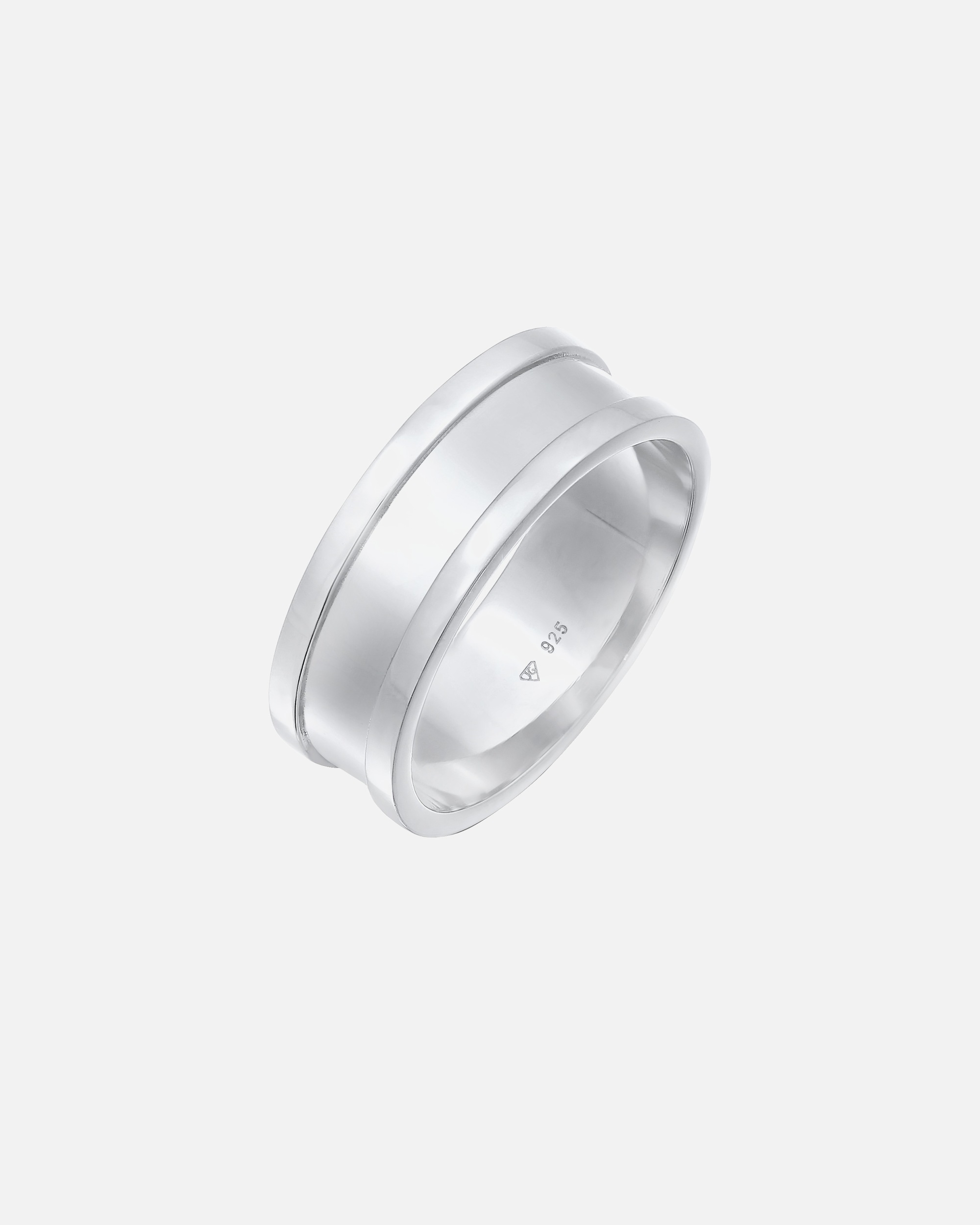 Bague pour Homme KUZZOI Hommes Bandee Large Oxydée Casual en argent sterling 925 60