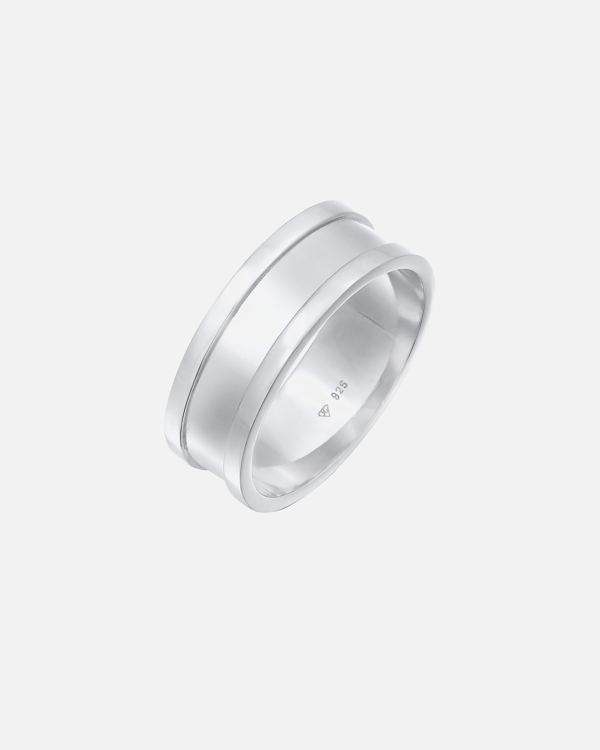 Bague pour Homme KUZZOI Anneau de bande Large Oxydé Casual 925 Argent 66