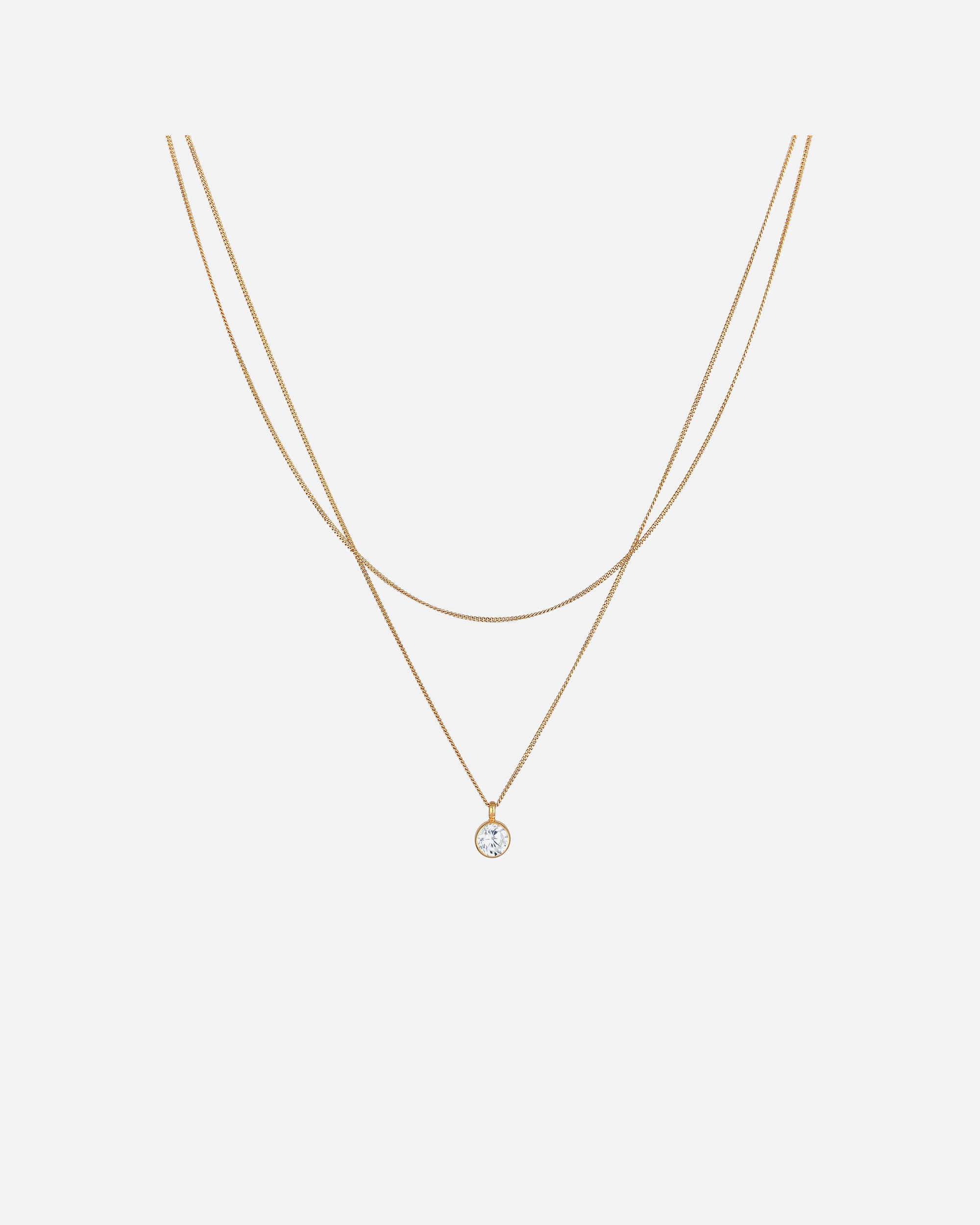 Collier pour Femme Elli Pendentif solitaire pour femme Layer avec cristal de zirconium en argent sterling 925 goldfarben