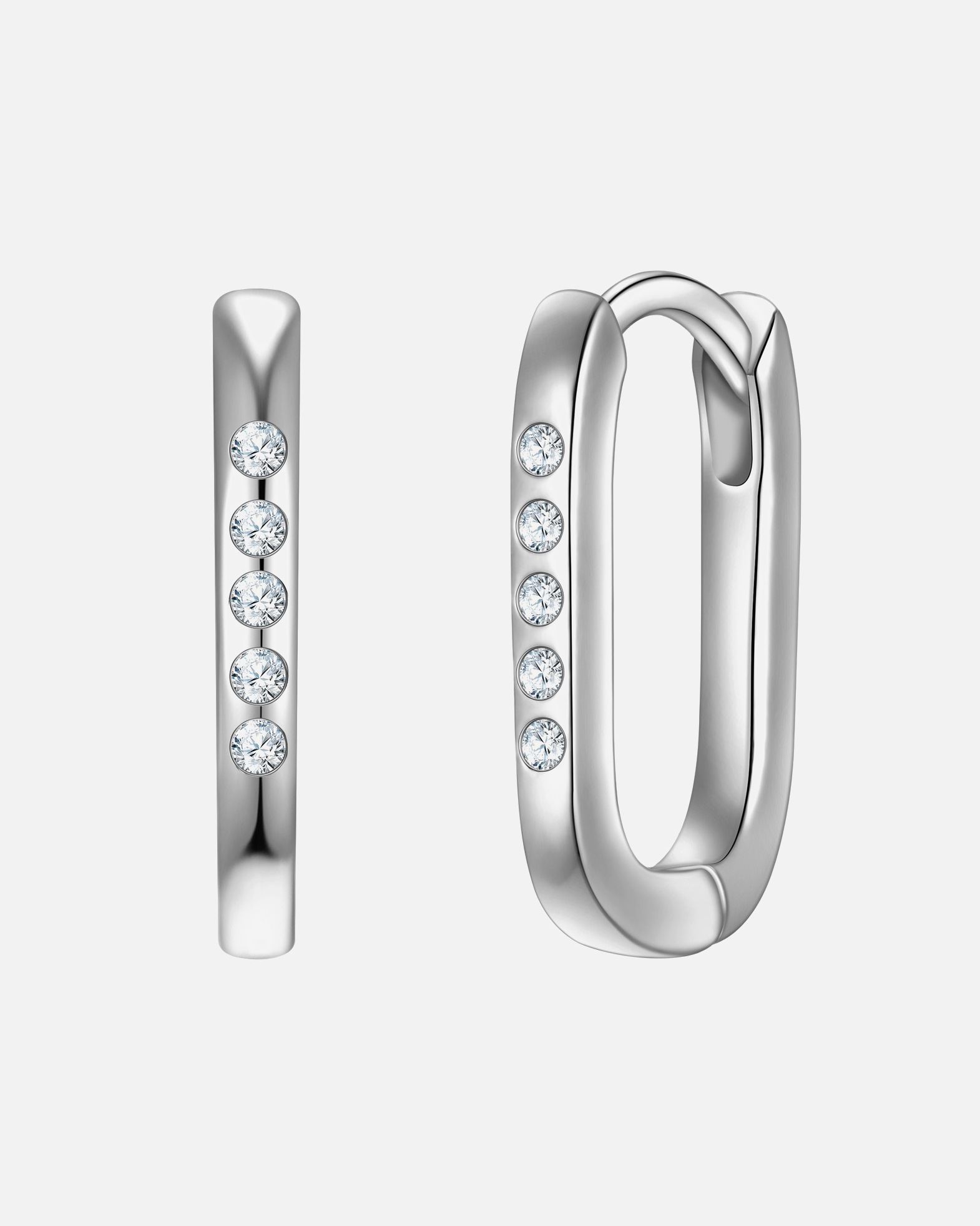Créoles pour Femme Yokoamii Boucles d´oreilles en Laiton en Argent 13,8 mm