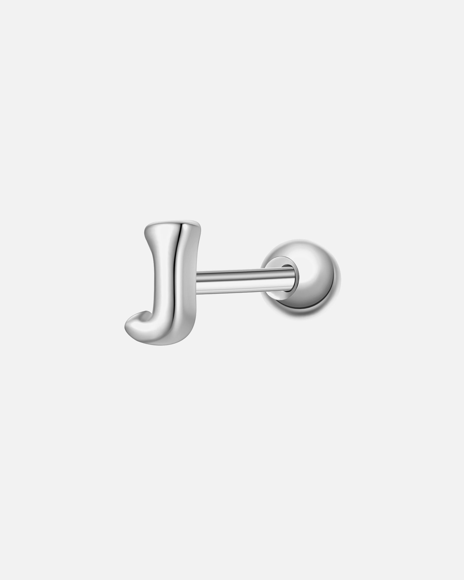 Boucles d'oreilles pour Femme Glanzstücke München Piercing Lettre J en argent sterling en argent 4,4 mm