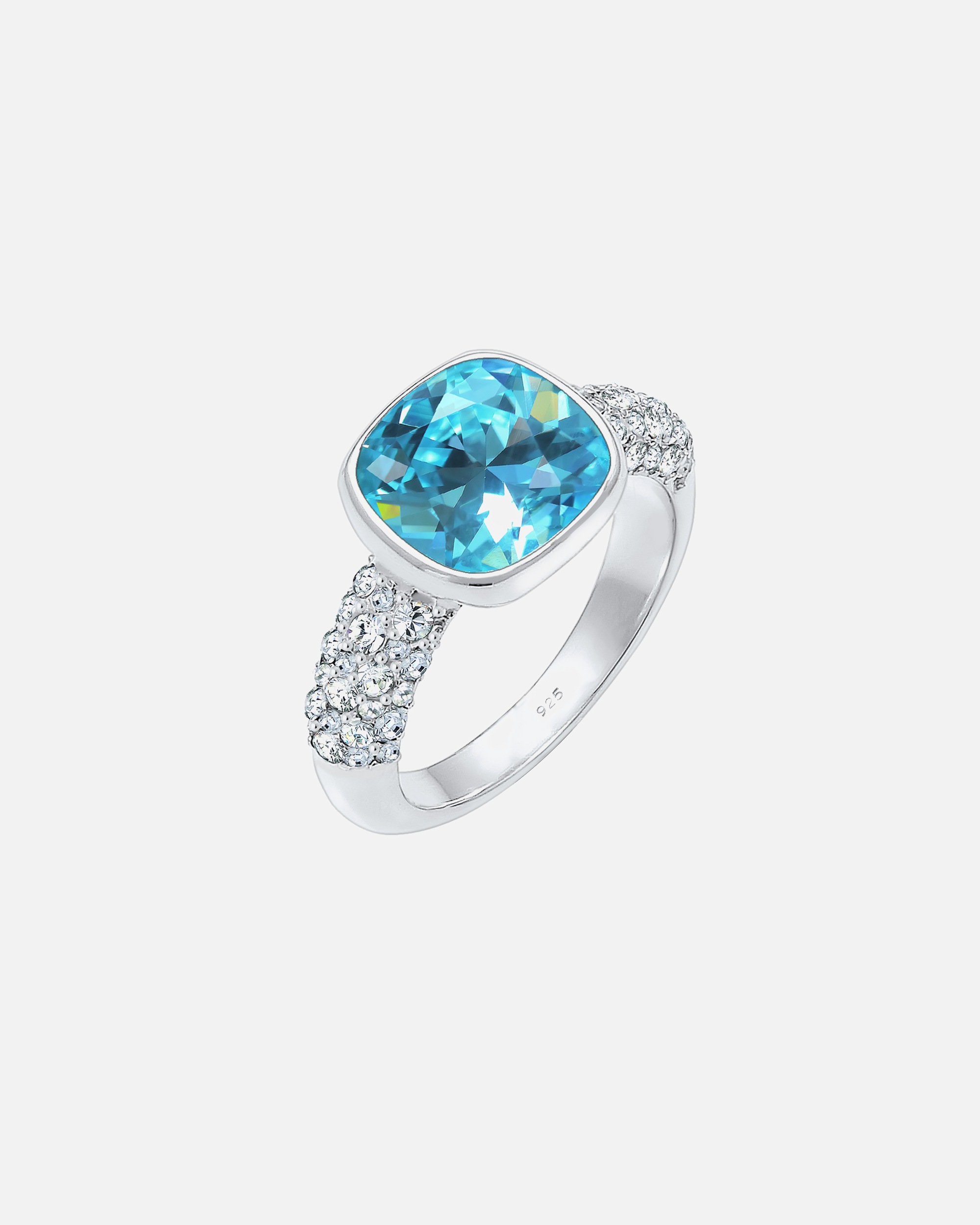 Bague pour Femme Elli PREMIUM Cristaux d'aquamarine Argent 925 52