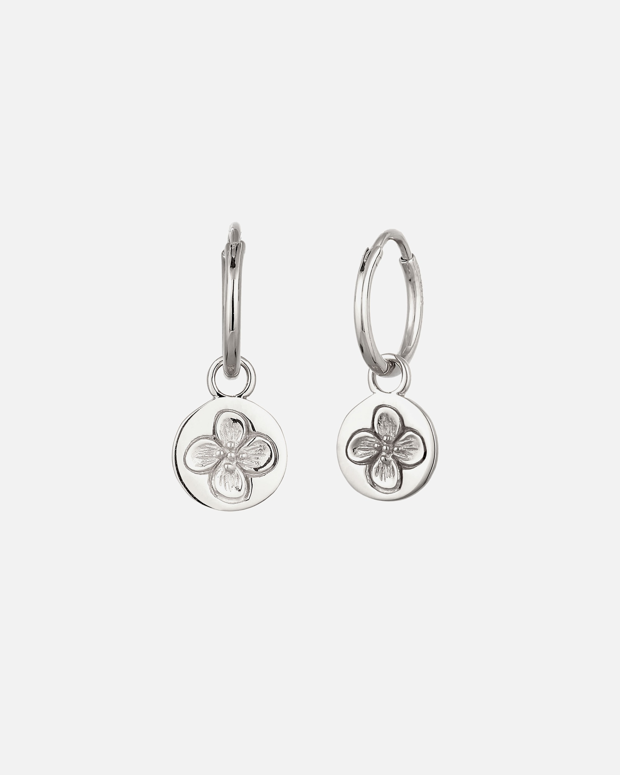 Boucles d'oreilles pour Femme Créole Fleur 925 Sterling Silver silberfarben