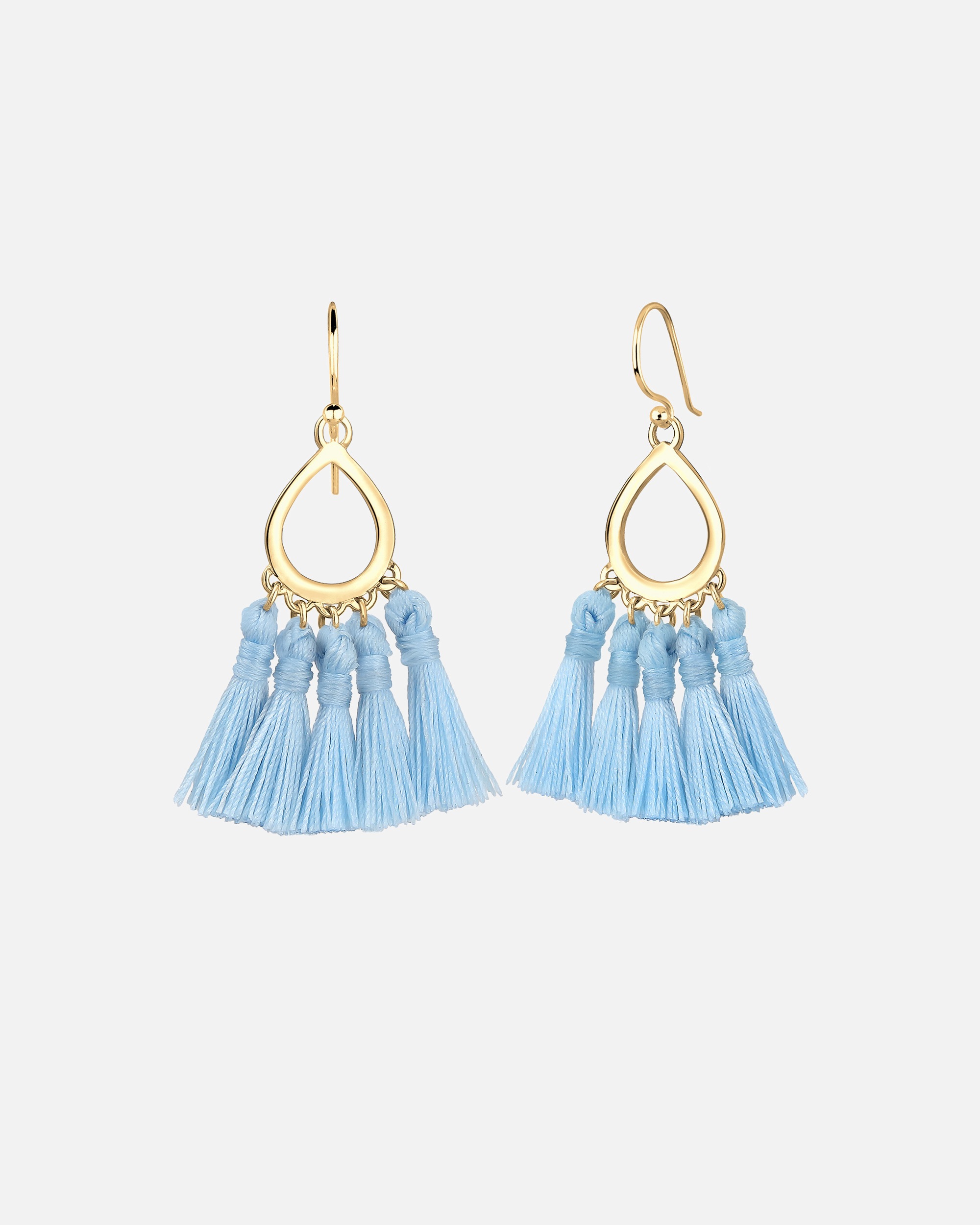 Boucles d'oreilles pour Femme Pendentif pampille houppe goutte festival 925 Argent Bleu clair