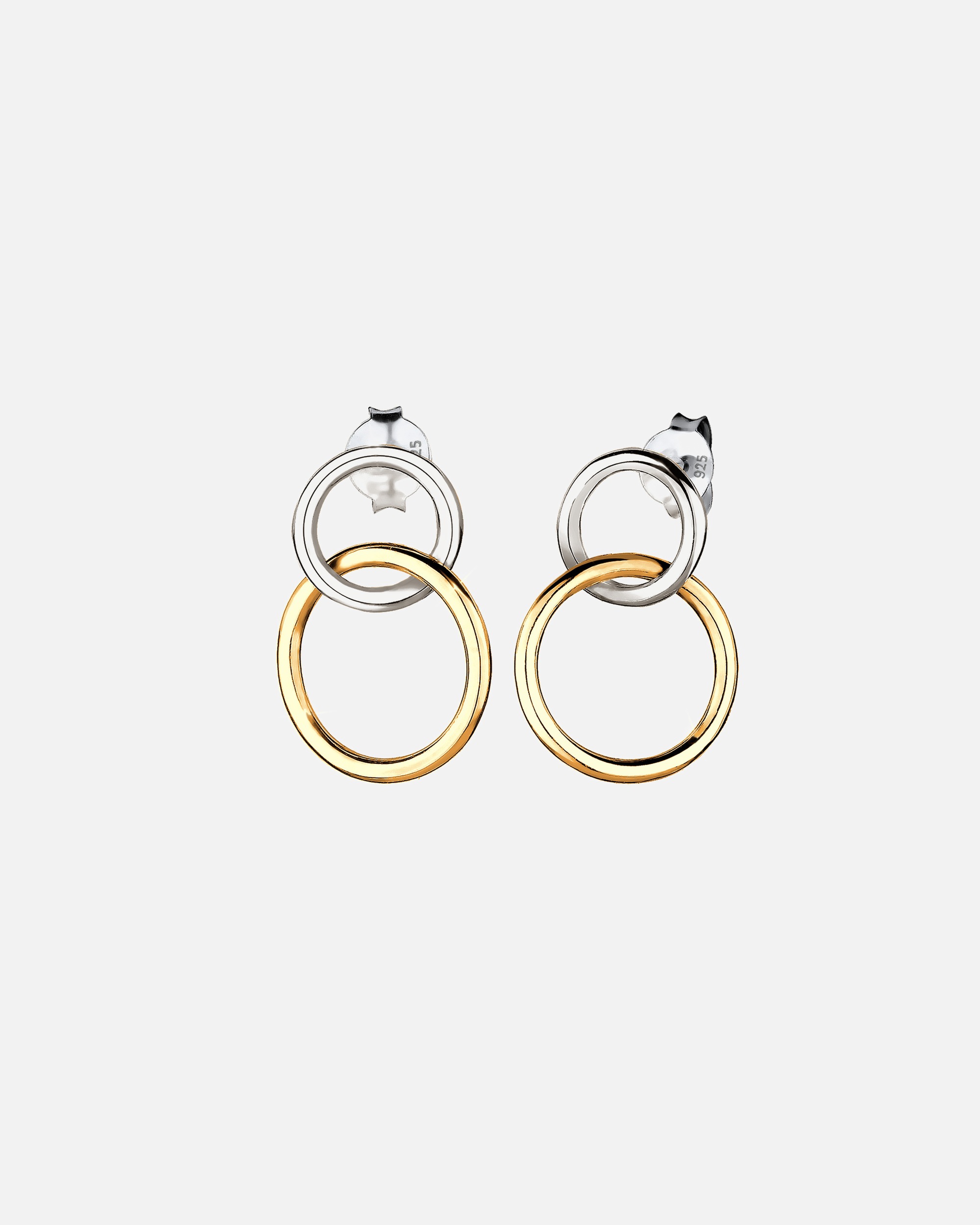 Boucles d'oreilles pour Femme Elli Cercle Géo Basic Minimal Layer 925 Argent Bicolore