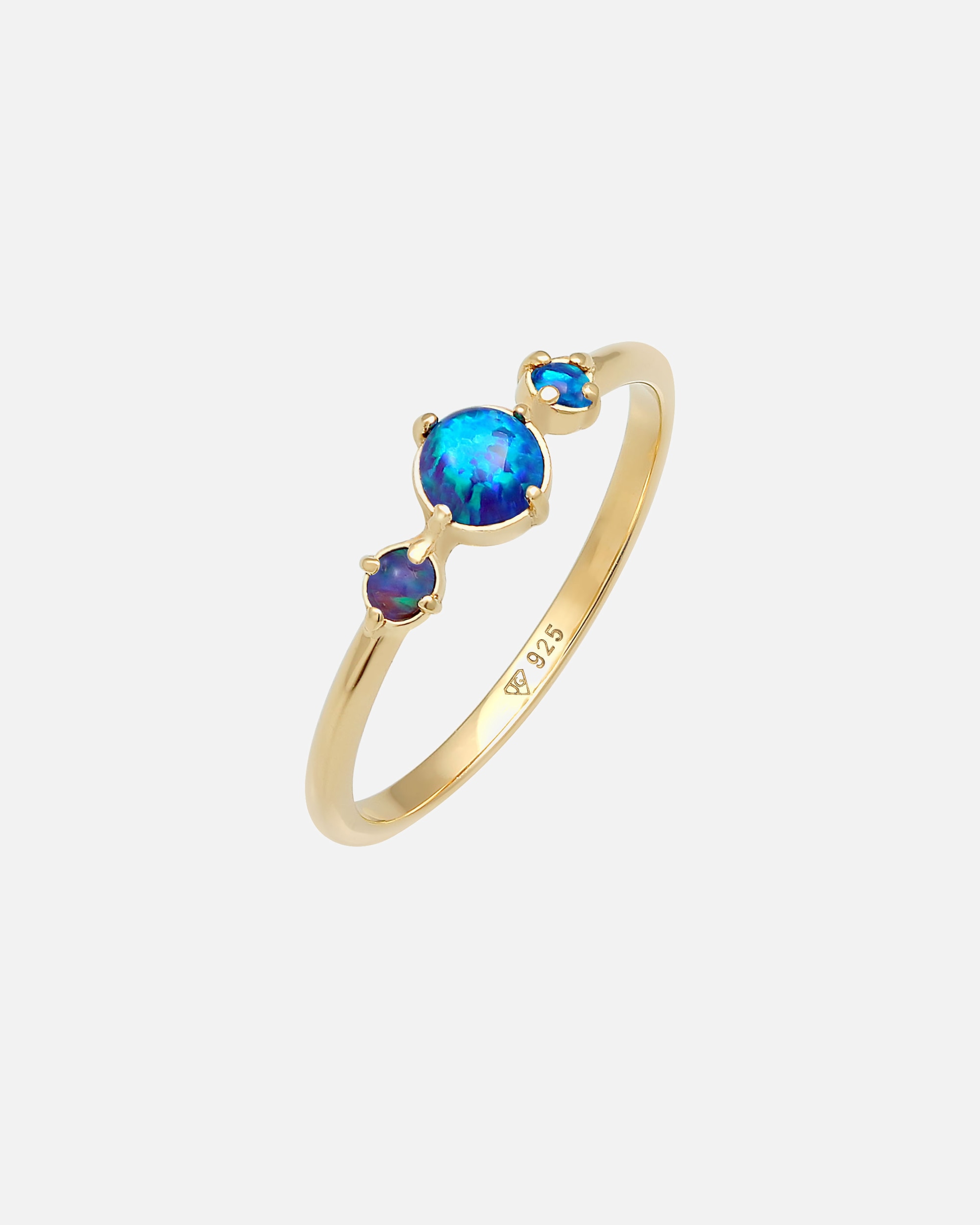 Bague pour Femme Elli Tendance Bague Trio Géo Vintage Opale 925 Argent 52