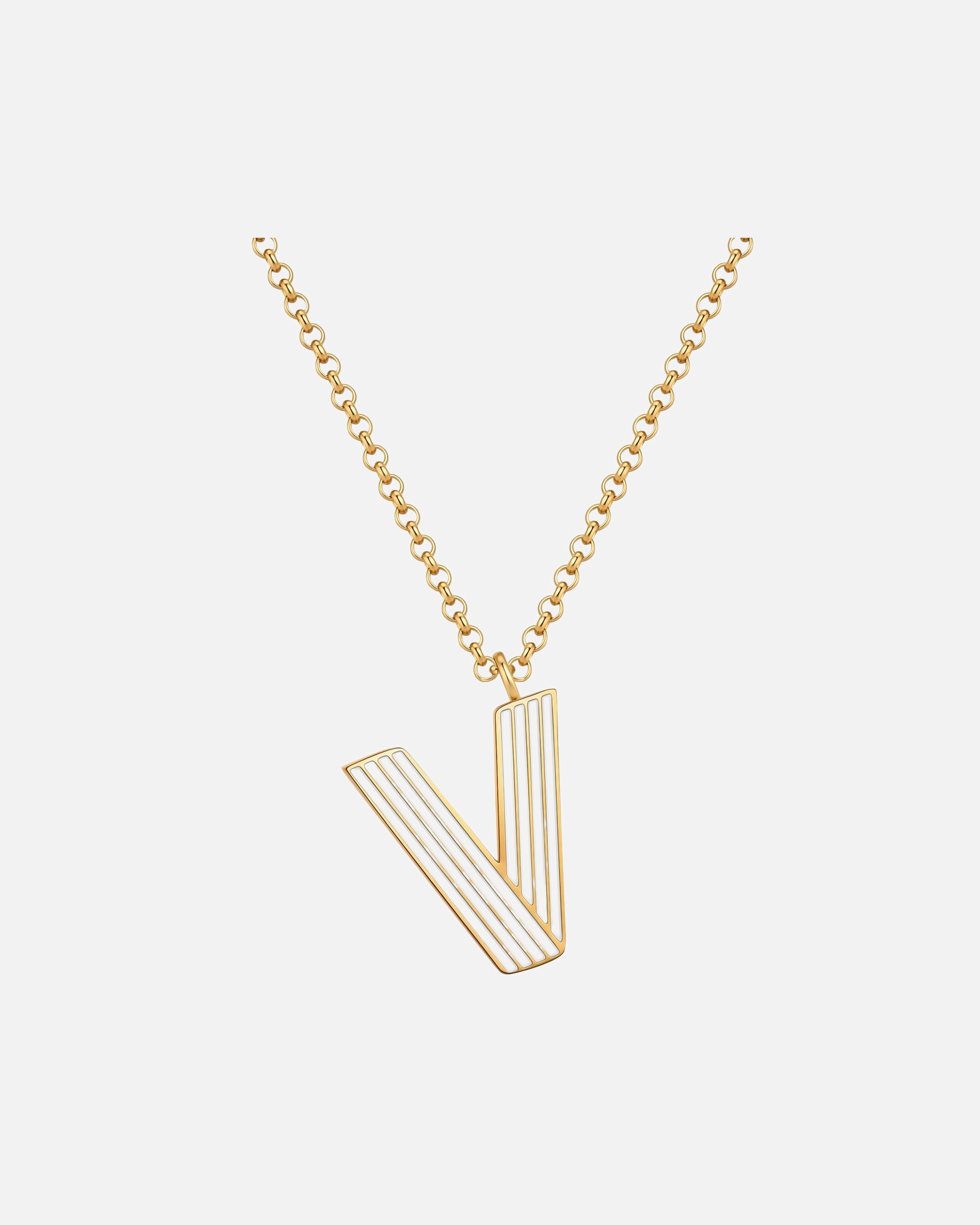 Collier pour Femme Glanzstücke München Collier Lettre V en Acier Inoxydable en Doré 40,0 cm Basiskette + 5,0 cm Verlängerung