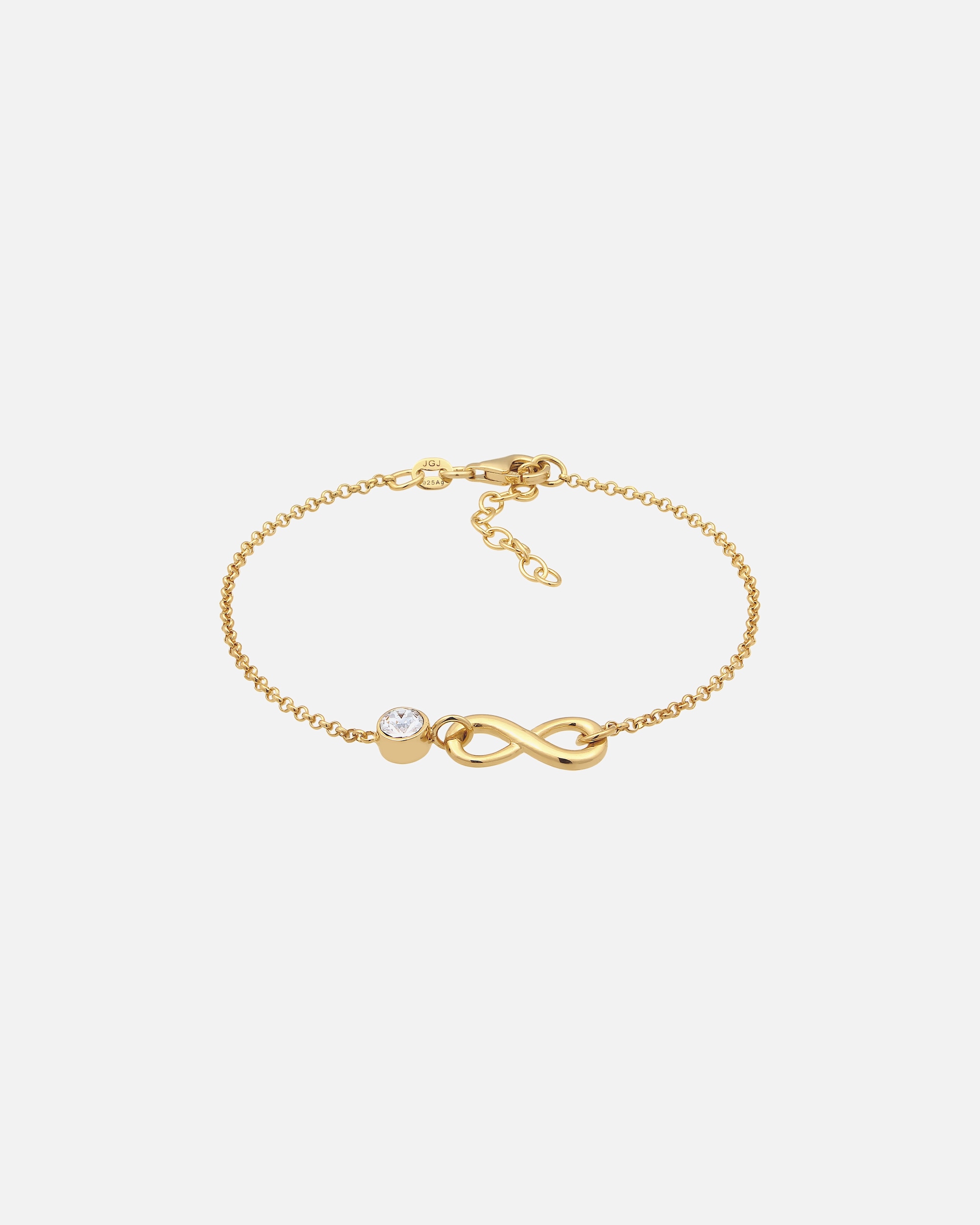 Bracelet pour Femme Elli Bracelet avec Pierres Infini Cristaux Swarovski Blanc 925 Sterling Silver goldfarben