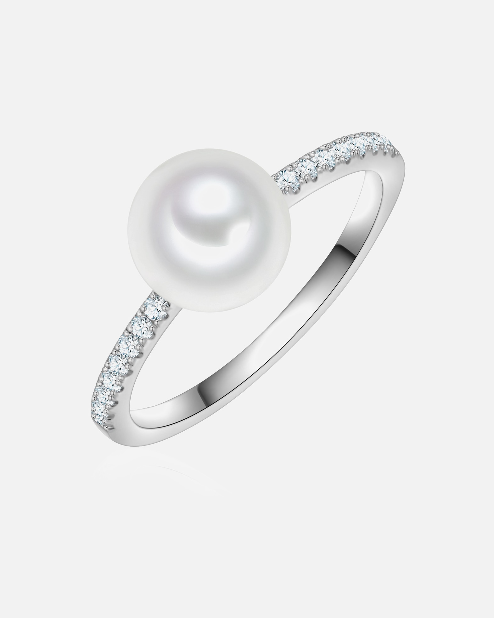 Bague pour Femme Rafaela Donata Bague en Argent Sterling en argent avec Zirkonia perle de coquillage 50