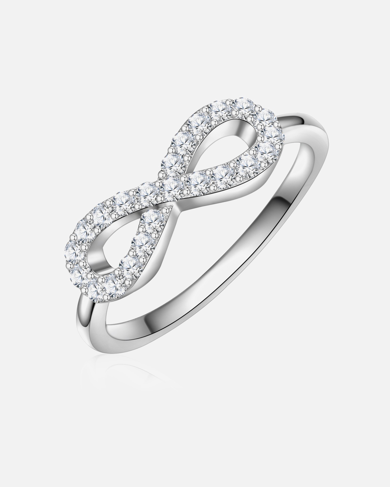 Bague pour Femme Trilani Bague Infinity en Argent Sterling en argent avec Zirconium 56
