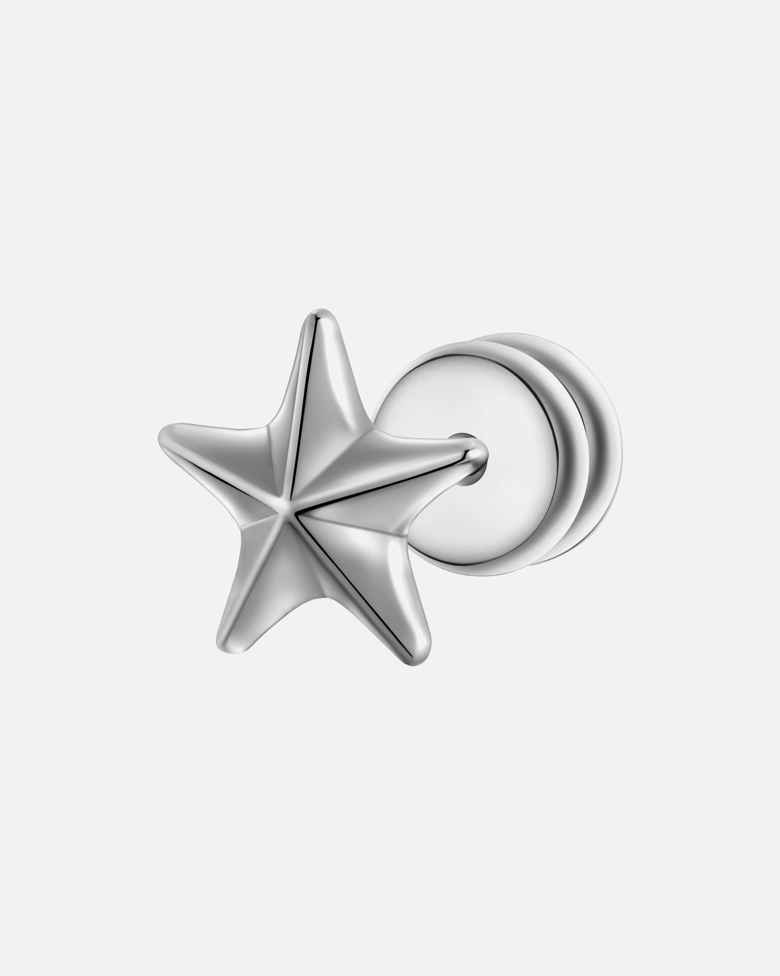 Boucles d'oreilles pour Homme True Rebels Boucles d´oreilles Étoilé en Acier inoxydable en Argent 7,5 mm