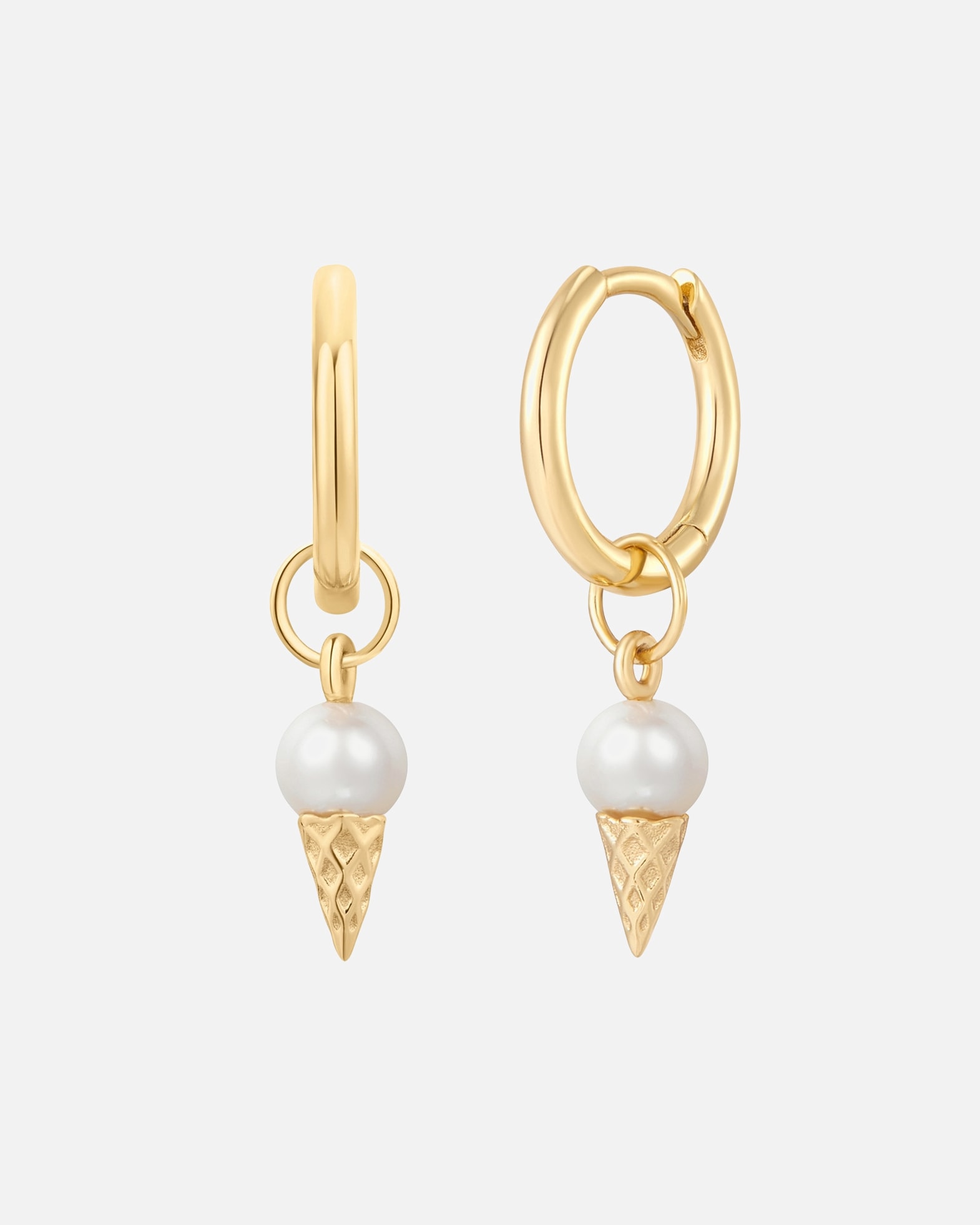 Créoles pour Femme Glanzstücke München Boucles d´oreilles Popsicle en Argent sterling en Or jaune 22,2 mm