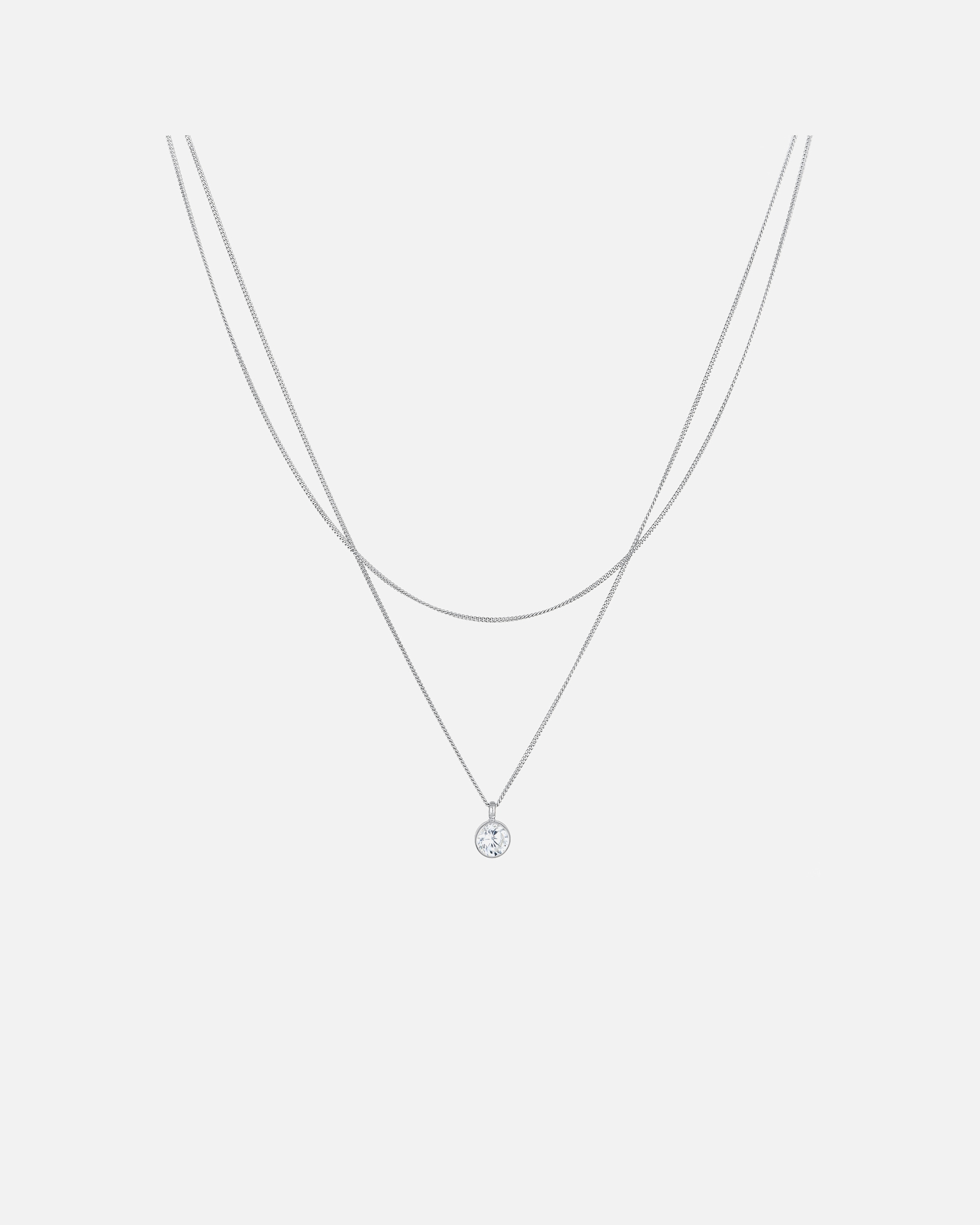 Collier pour Femme Elli Pendentif solitaire pour femme Layer avec cristal de zirconium en argent sterling 925 silberfarben