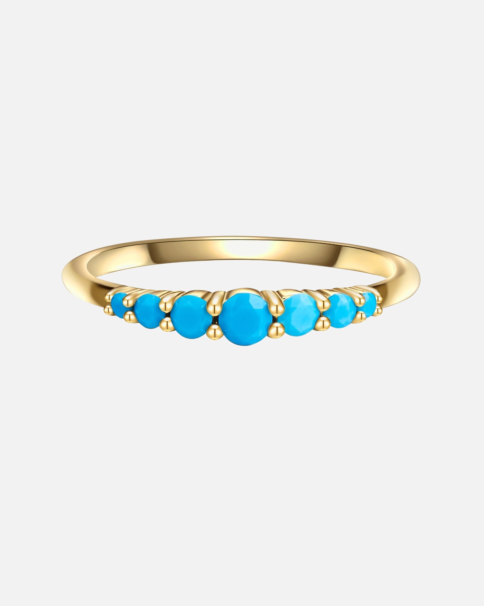 Bague pour Femme Glanzstücke München Bague en argent Argent sterling Turquoise reconstituée en Or jaune 50