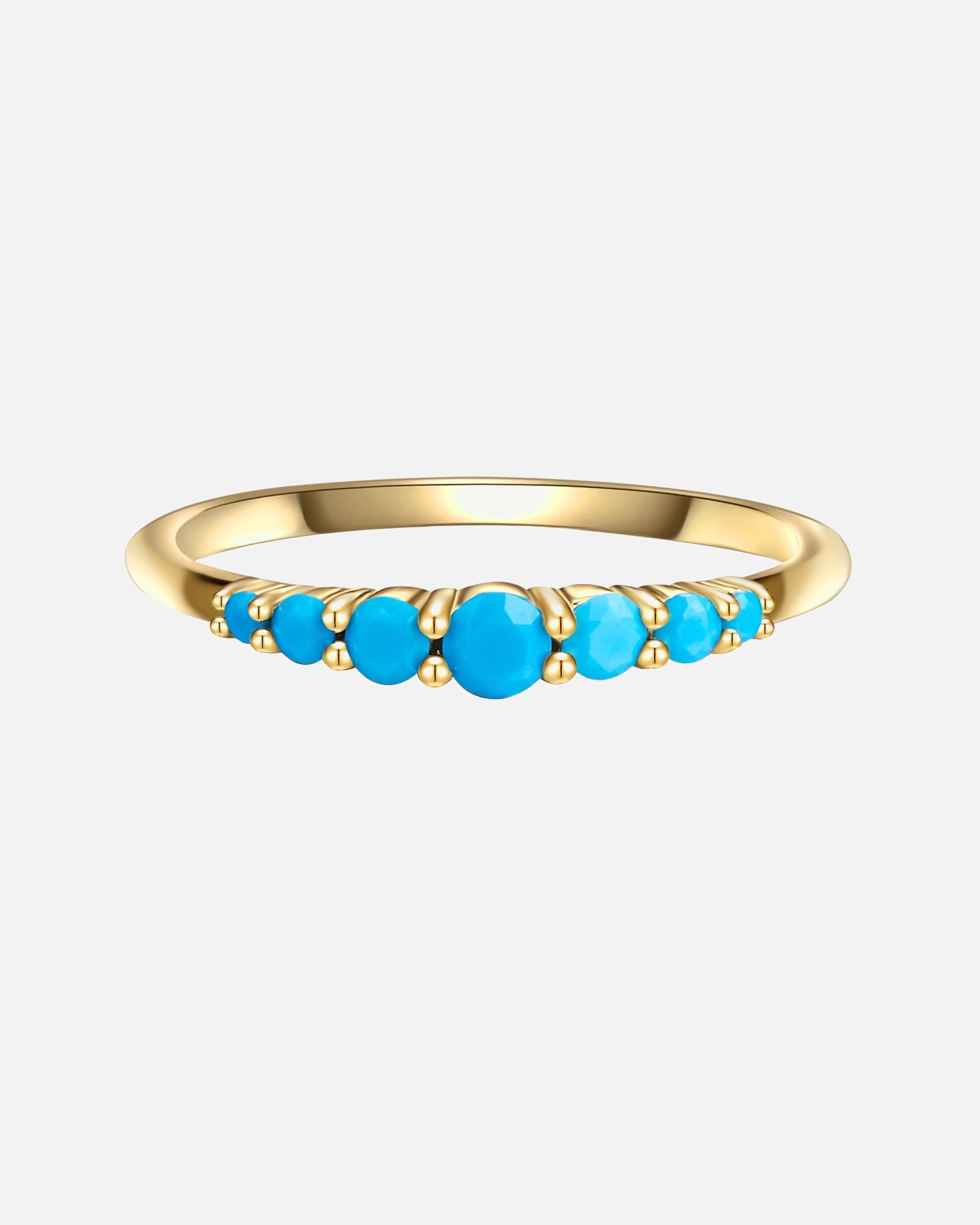 Bague pour Femme Glanzstücke München Bague en argent Argent sterling Turquoise reconstituée en Or jaune 48
