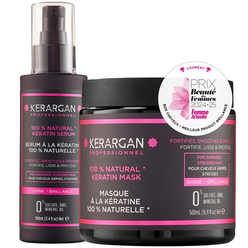 Kerargan - Kerargan - Duo Masque et Sérum à la Kératine - 500ml + 100ml Masque et cure cheveux 600 ml unisex