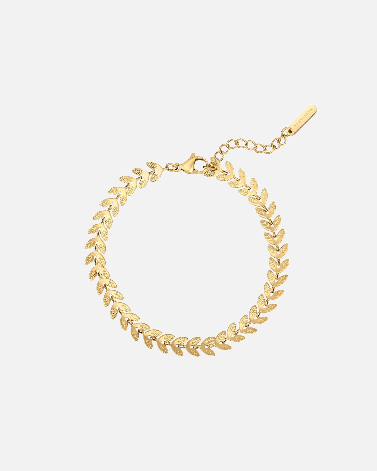 Bracelet pour Femme Eastside Bracelet Feuille en Acier inoxydable en Or jaune Longueur de base 17,0 + rallonge 3,0 cm