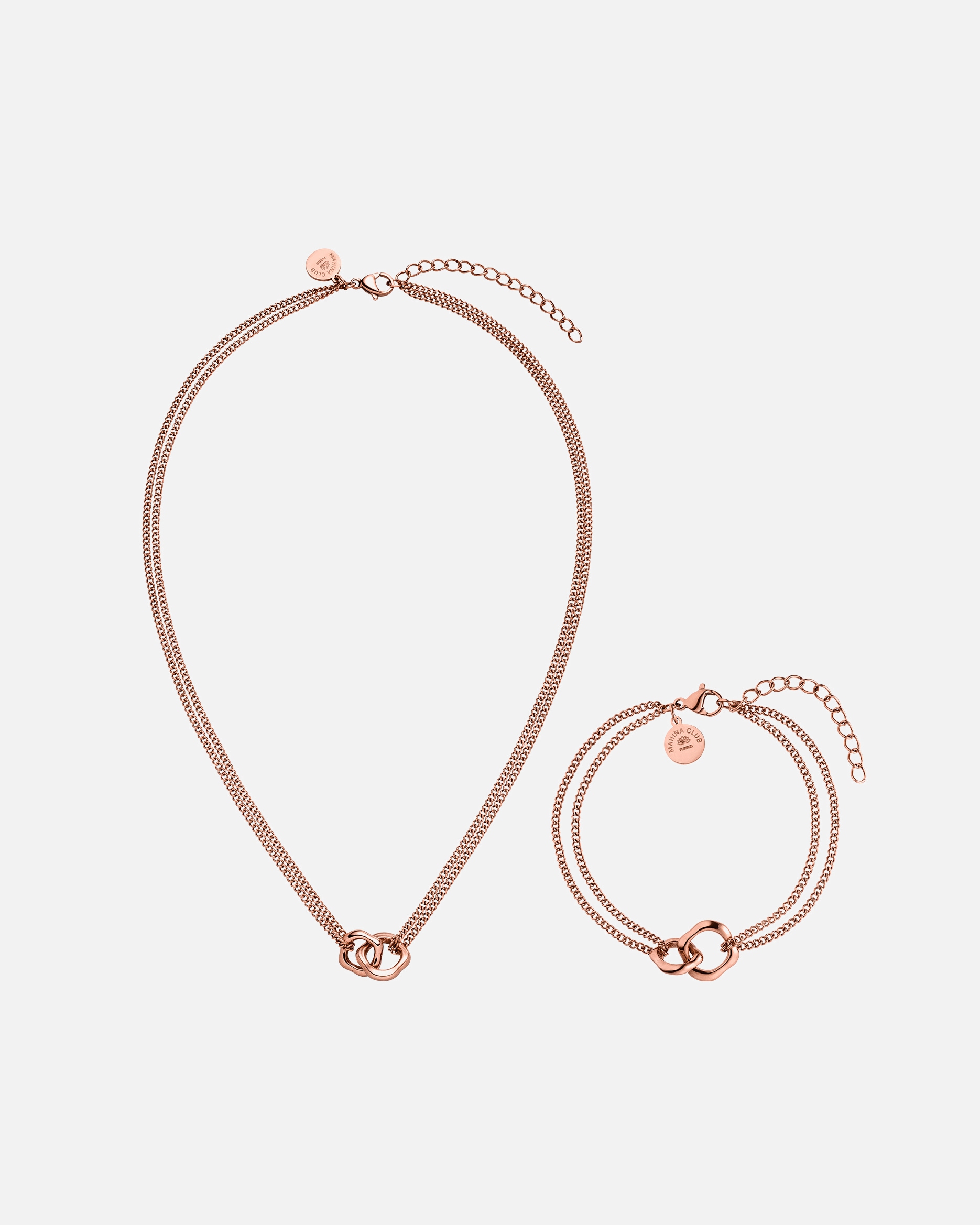 Parure de bijoux pour Unisexe Purelei Bond Ensemble de bijoux 100% acier inoxydable Or Rose