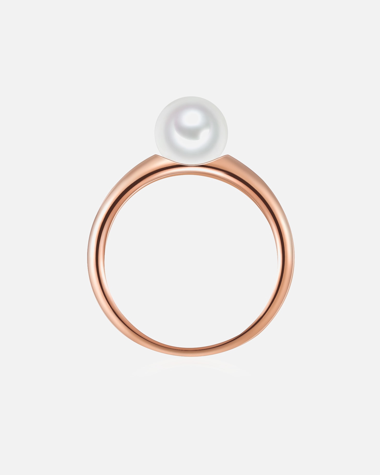 Bague pour Femme Valero Pearls Bague en argent Argent sterling Perle de culture d'eau douce en Or rose 60