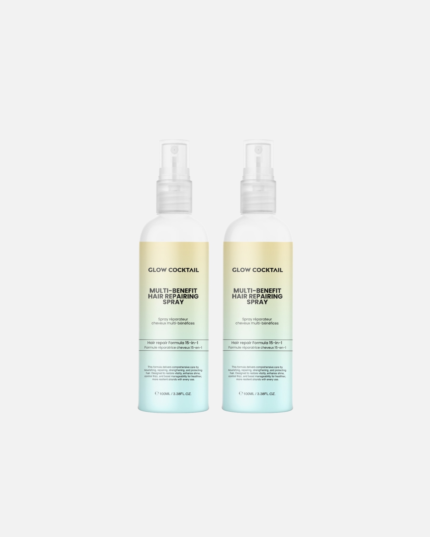 Soin sans rinçage pour Femme Glow Cocktail Duo de sprays réparateurs pour cheveux 1 pièce