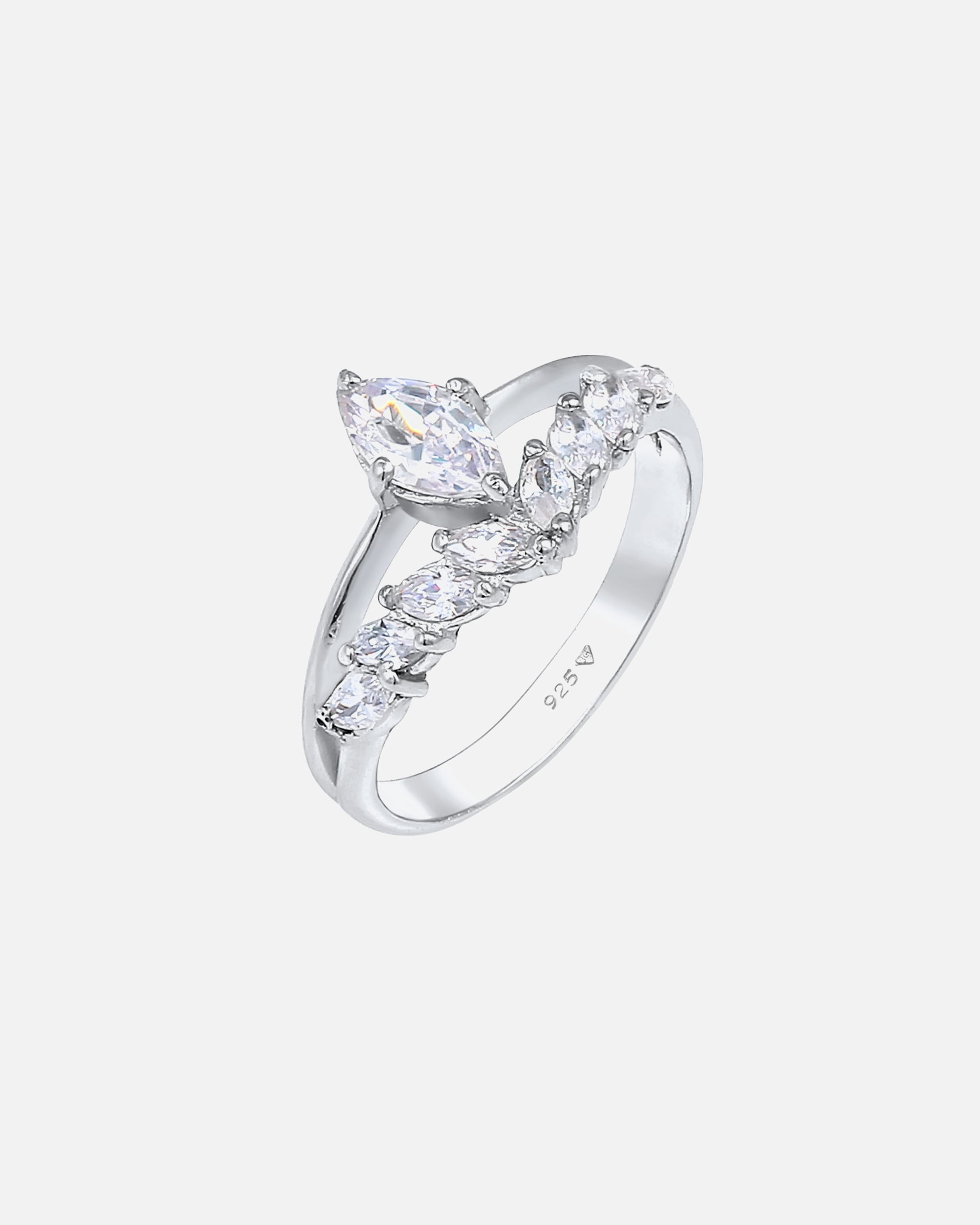 Bague pour Femme Elli PREMIUM Elli PREMIUM Bague Femmes étincelant d'élégance avec cristaux de zirconium en argent sterling 925 plaqué or 58