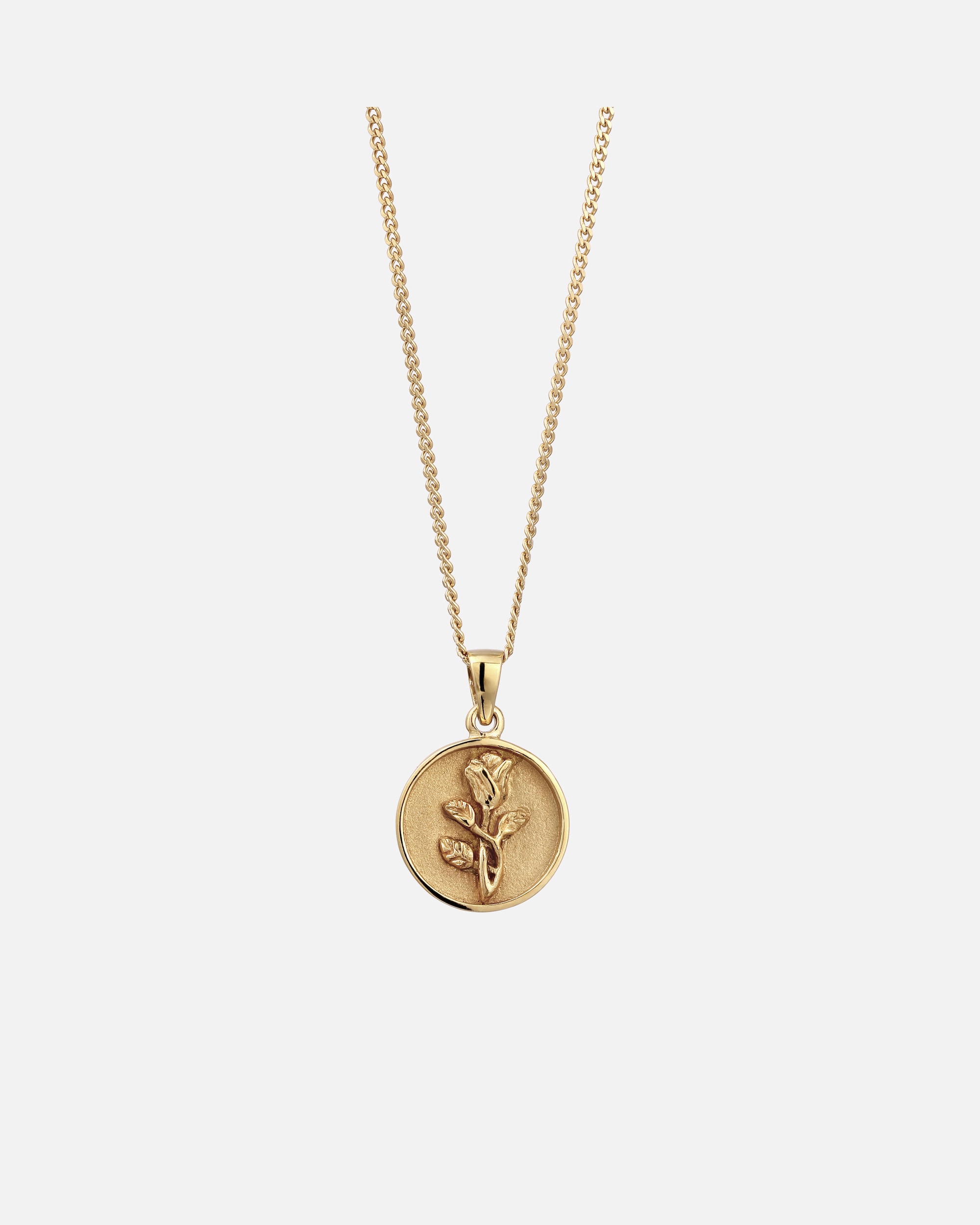Collier pour Homme KUZZOI Collier avec pendentif Fleur 925 Sterling Silver Gold-plated 55