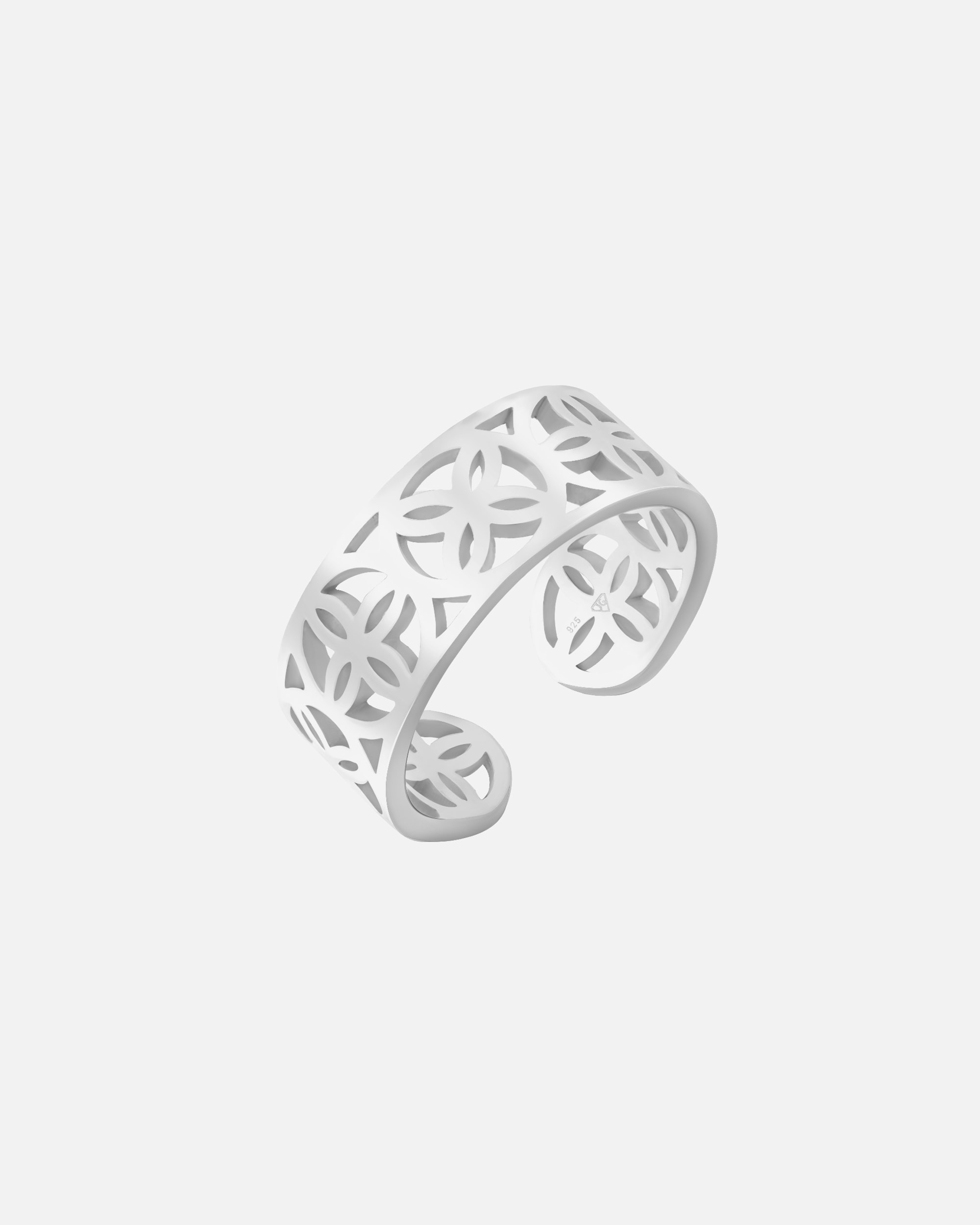 Bague pour Femme Elli Femmes Ouvert Fleur de Vie Boho Réglable en argent sterling 925 54