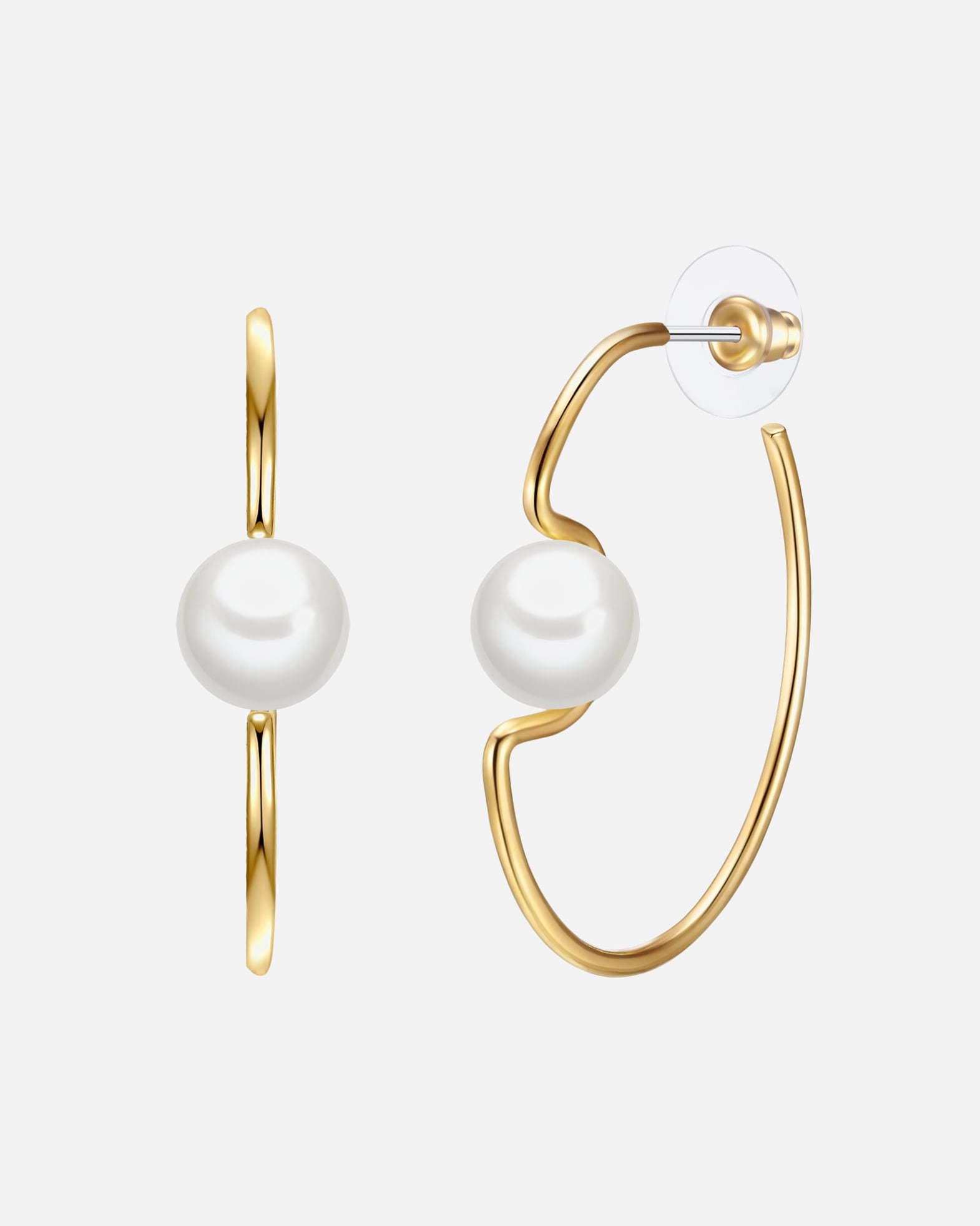 Créoles pour Femme Lulu & Jane Boucles d´oreilles en Alliage de fer en Or jaune 40,1 mm