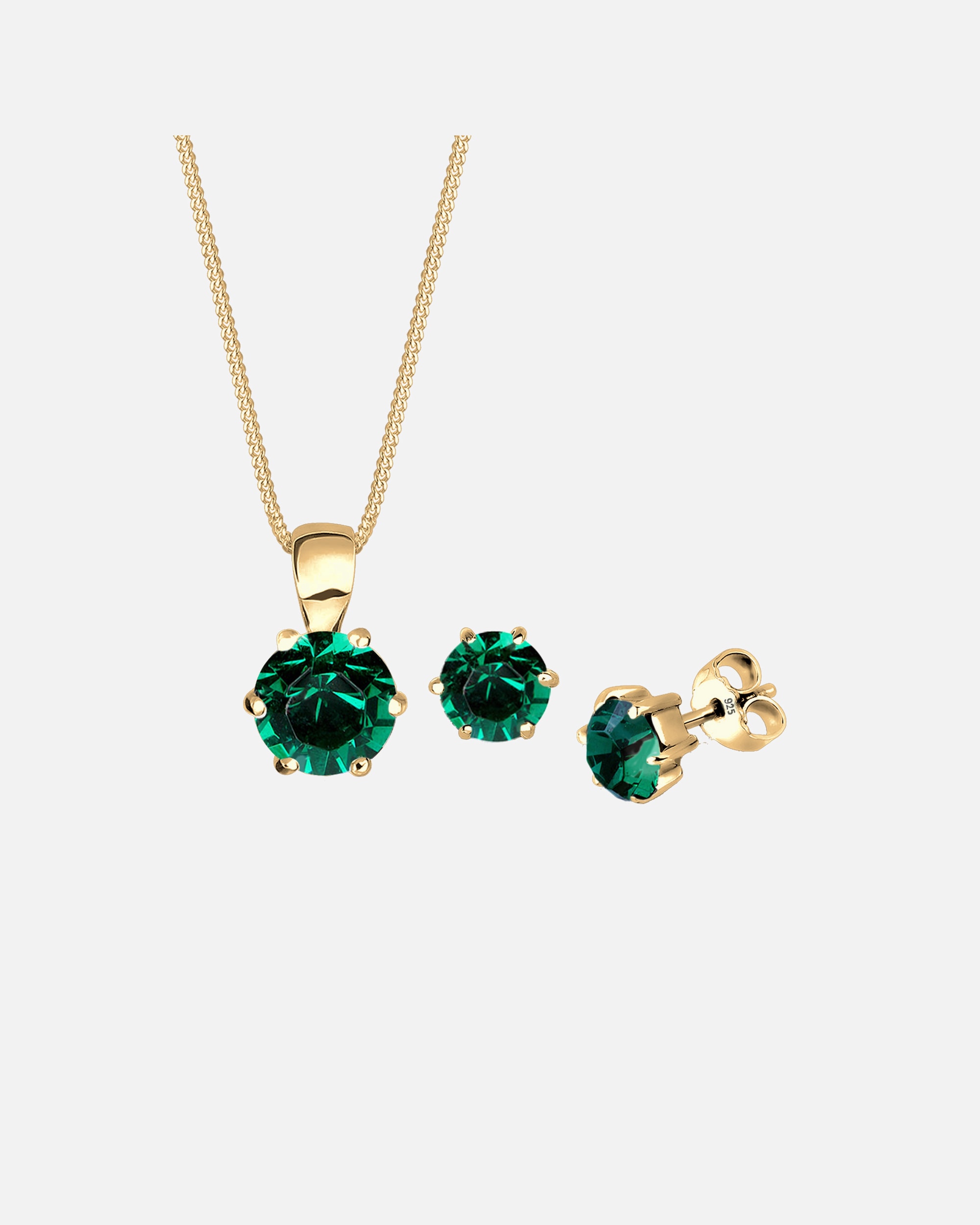 Bijoux pour Femme Elli Cristaux chaîne solitaire clous d'oreilles Argent 925 50 cm
