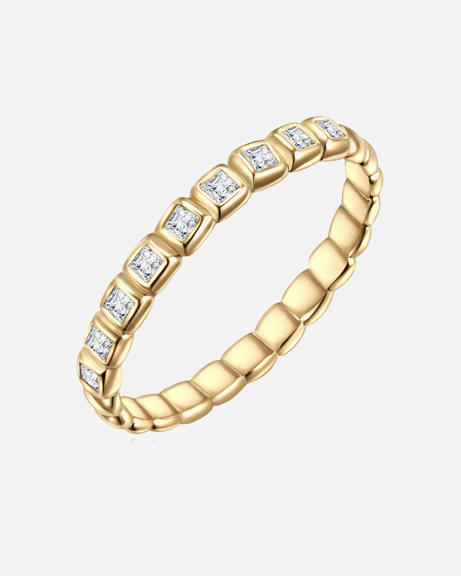 Bague pour Femme Glanzstücke München Bague en argent Argent sterling Oxyde de zirconium (CZ) en Or jaune 50