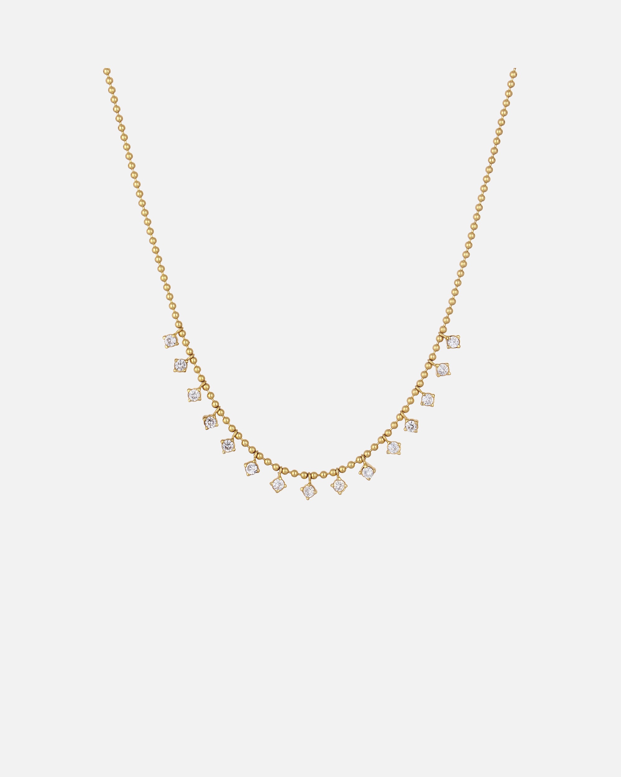 Collier pour Femme Collier court avec pierre Zirconia Blanc 925 Sterling Silver goldfarben