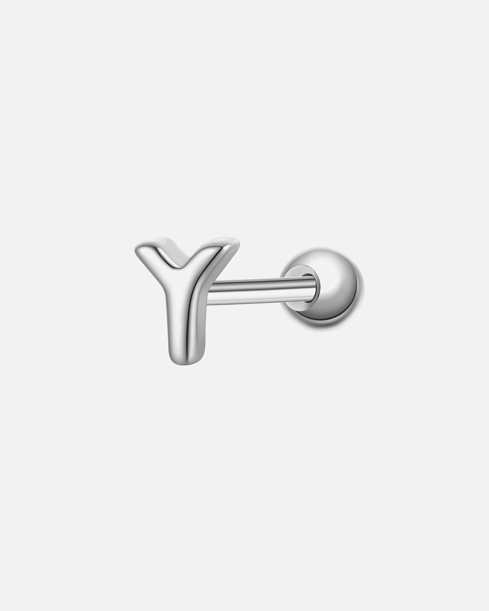 Boucles d'oreilles pour Femme Glanzstücke München Piercing Lettre Y en argent sterling en argent 3,9 mm