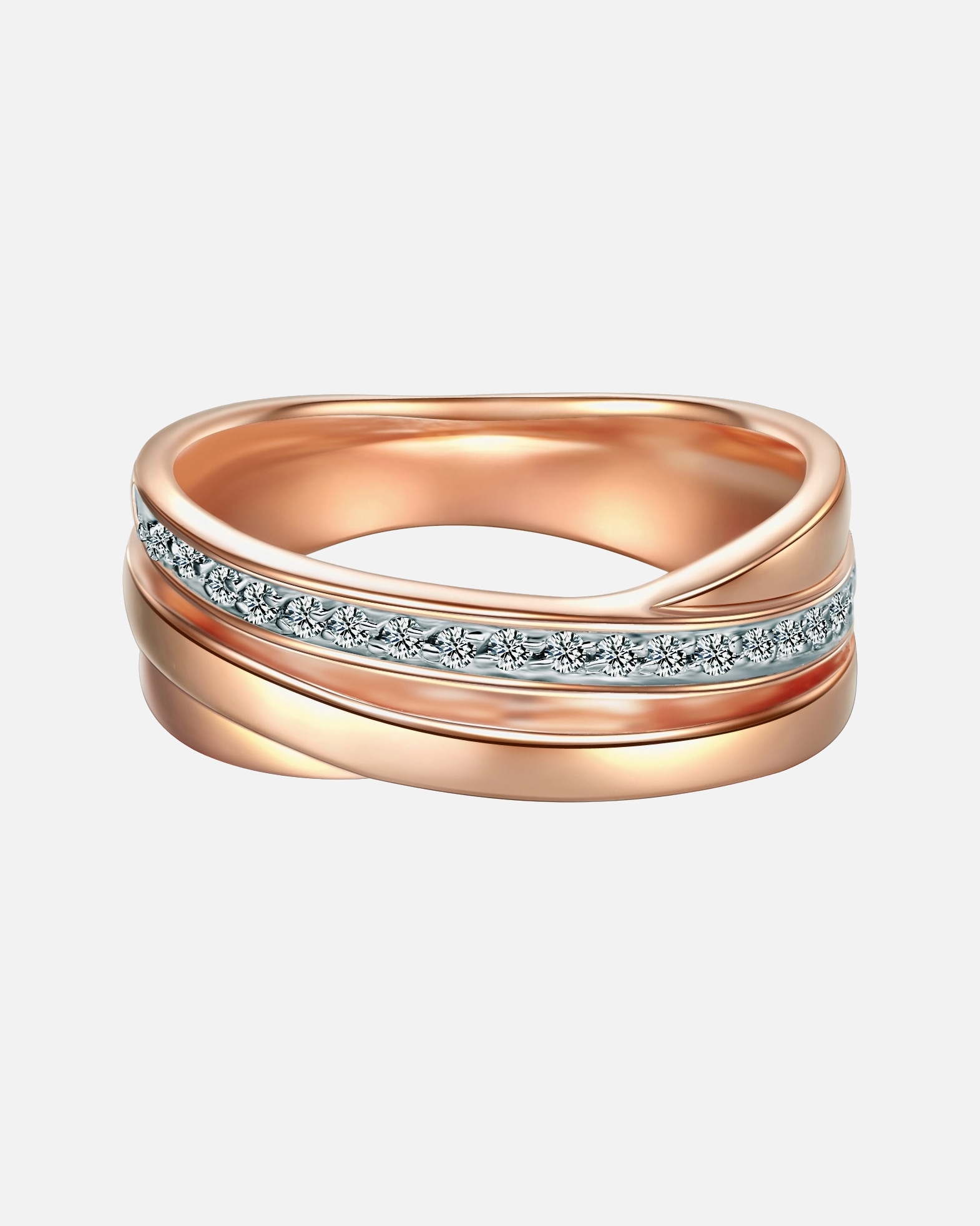 Bague pour Femme Trilani Bague en Argent sterling en Or rose 50