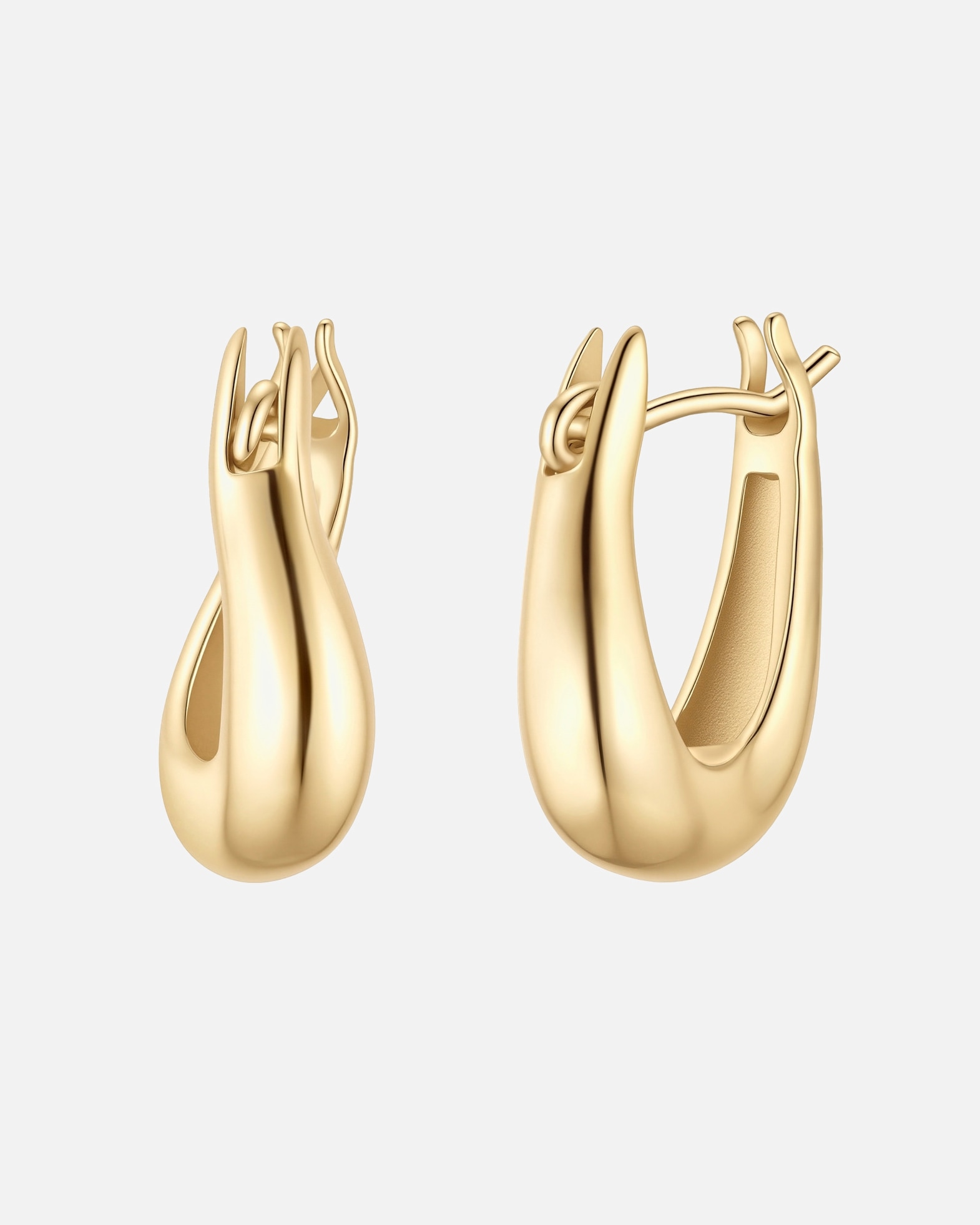 Créoles pour Femme Glanzstücke München Créoles en argent sterling en or jaune 15,9 mm