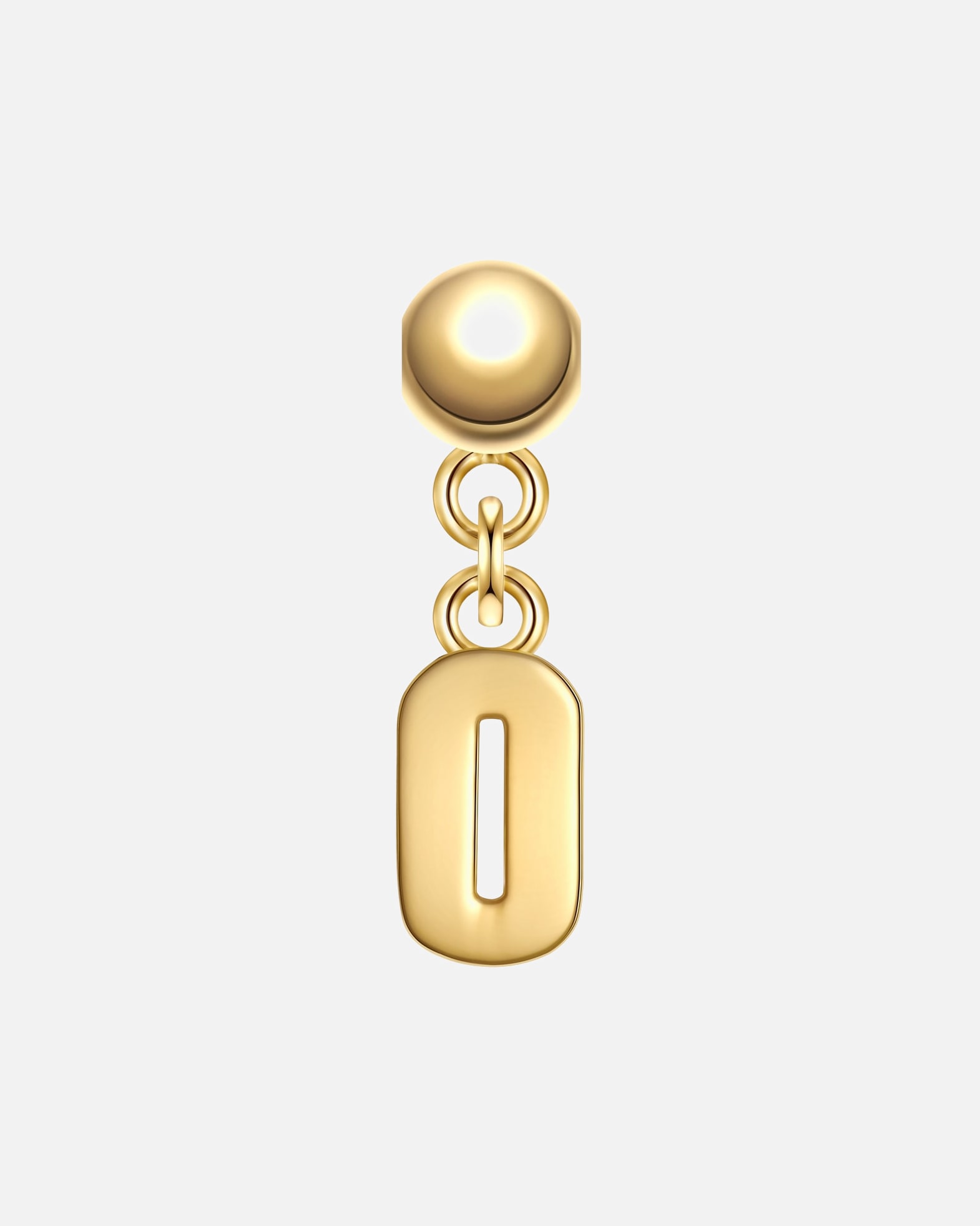 Pendentif pour Femme Glanzstücke München Breloque fantaisie Chiffre 0 en Argent sterling en Or jaune 15,4 mm