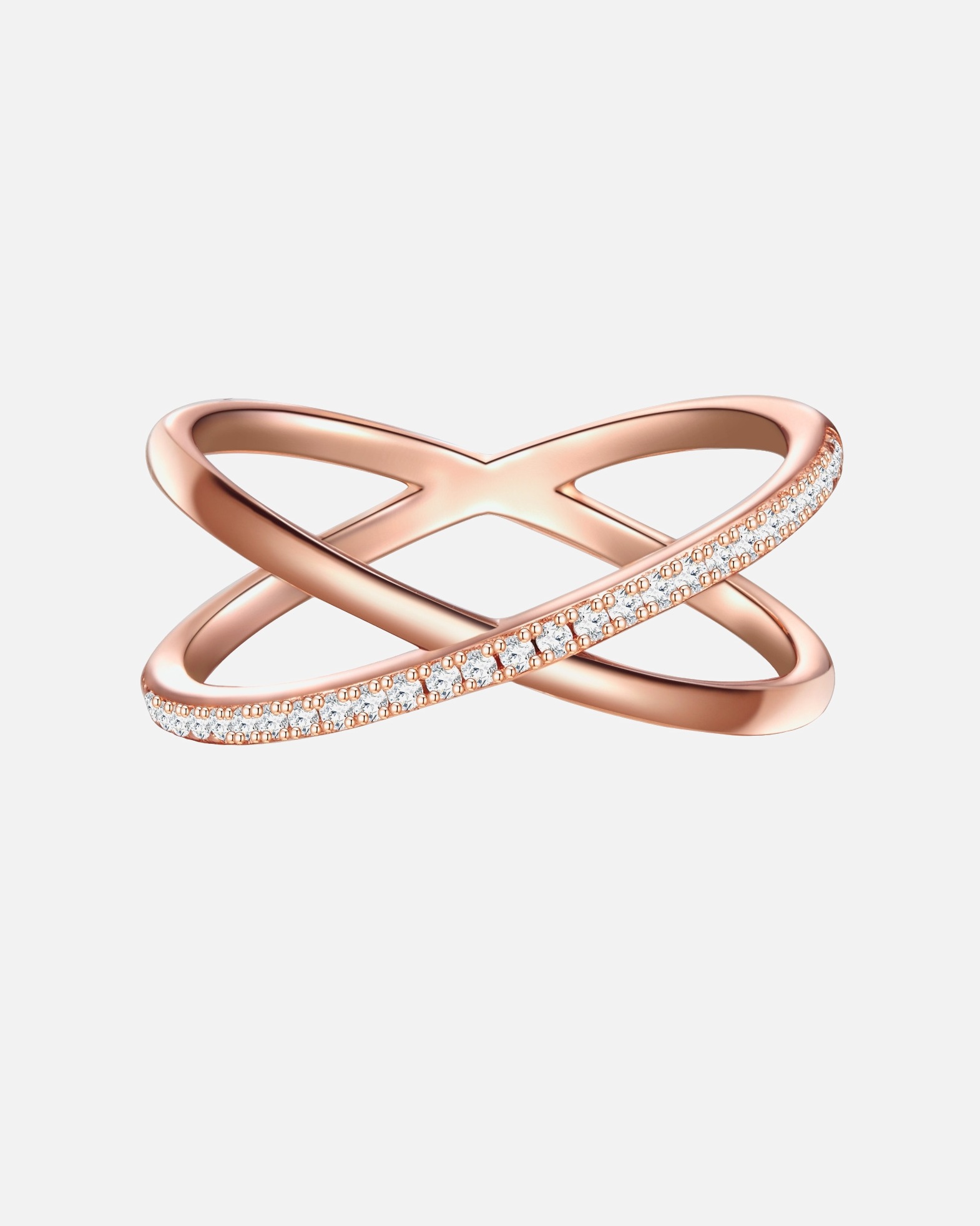 Bague pour Femme Glanzstücke München Bague en argent Argent sterling Oxyde de zirconium (CZ) en Or rose 48