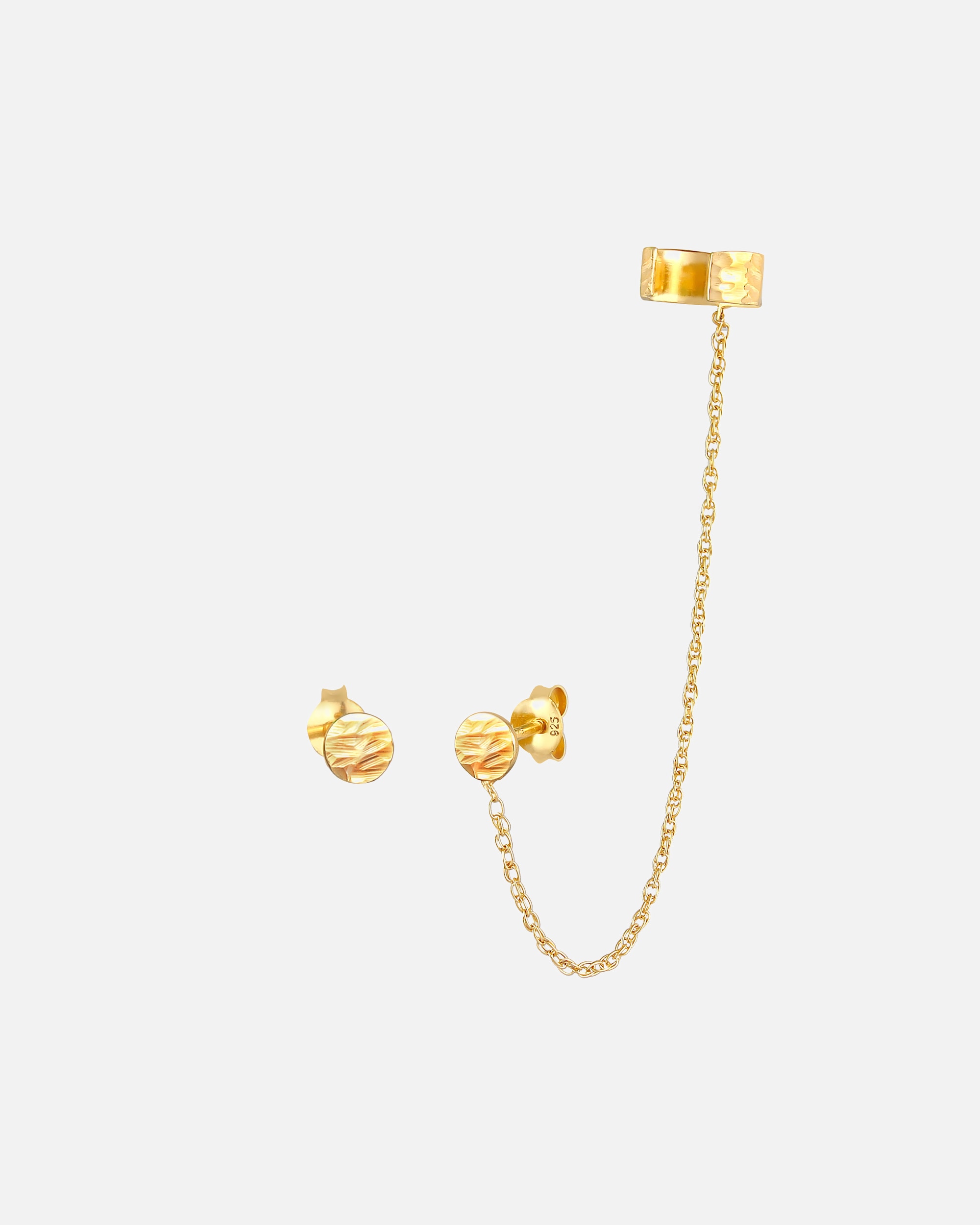 Boucles d'oreilles pour Femme Elli Bouchon d'oreille pour dames Structure organique ronde en argent sterling 925 goldfarben