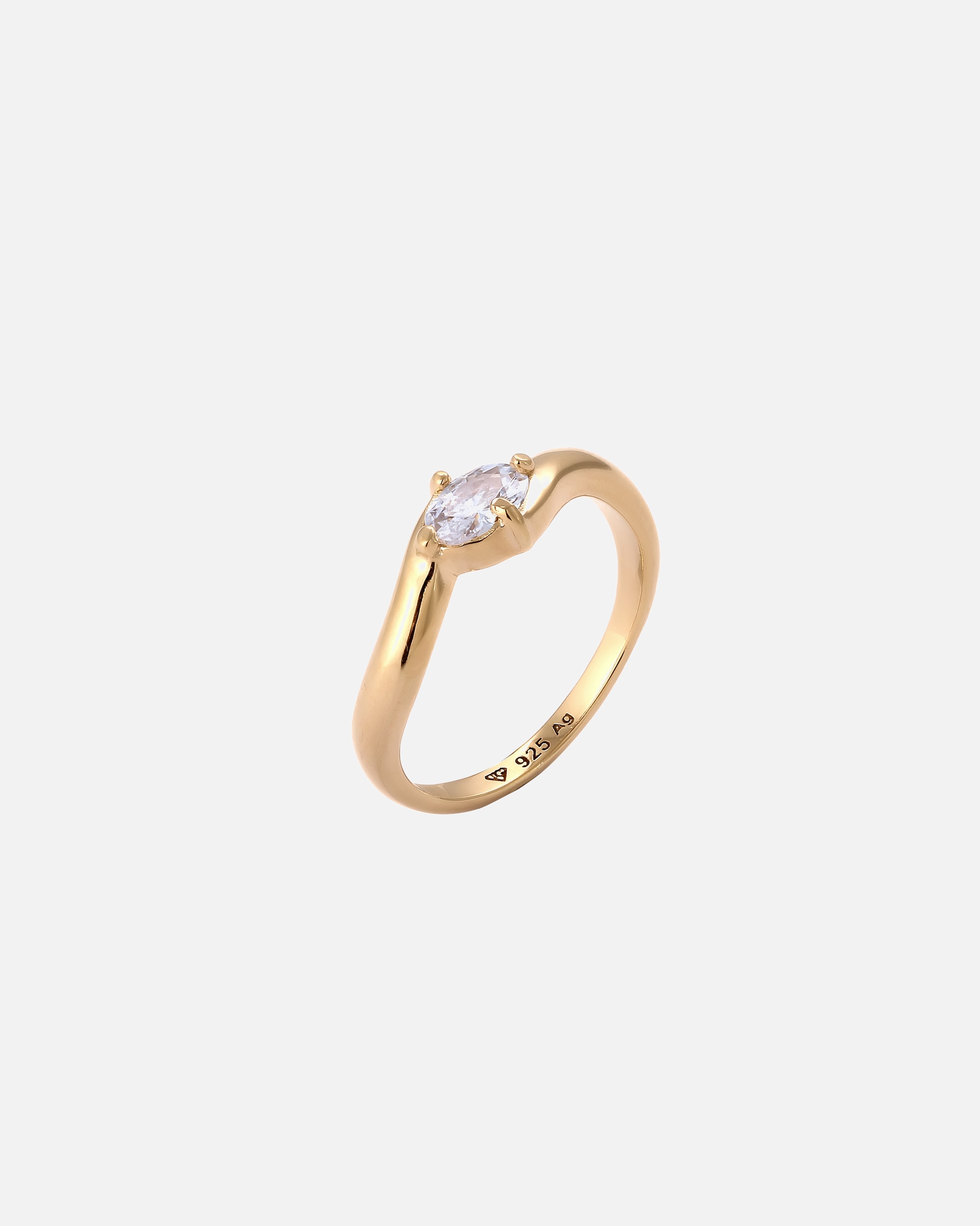 Bague pour Femme Elli Bague ovale Zirconia Blanc 925 Sterling Silver 56