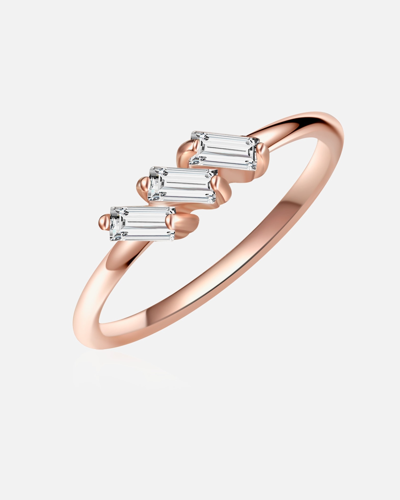 Bague pour Femme Glanzstücke München Bague en argent Argent sterling Cristal de roche en Or rose 56