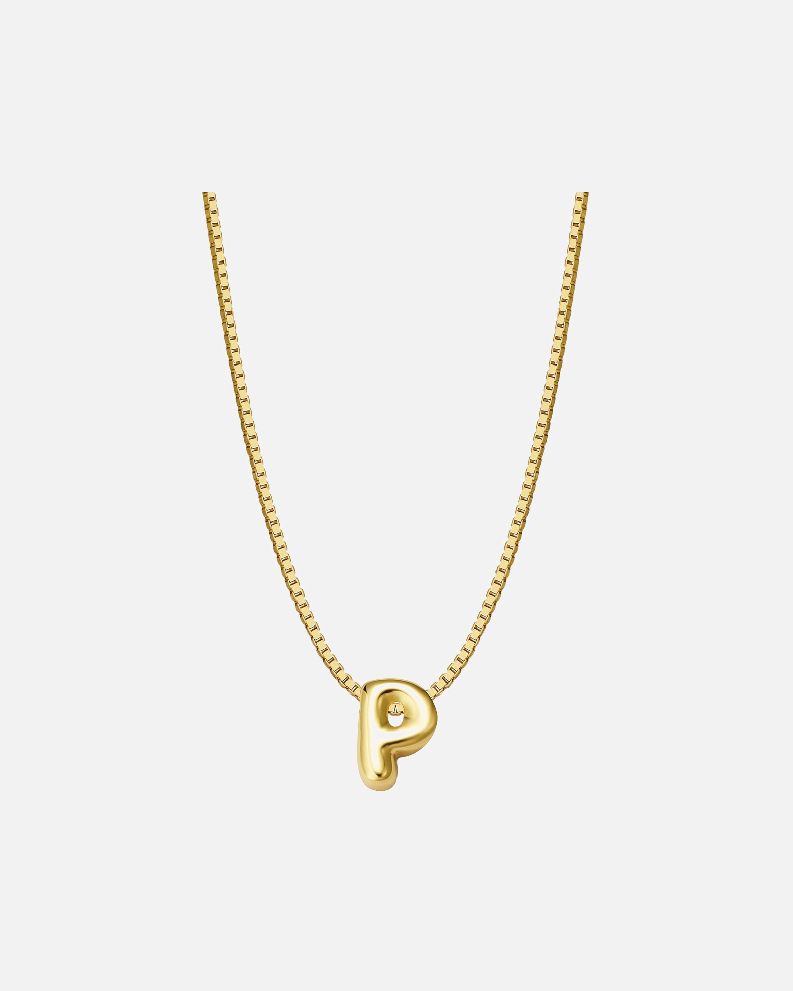 Collier pour Femme Glanzstücke München Collier Lettre P en Argent Sterling en or jaune 40,0 cm Basiskette + 5,0 cm Verlängerung