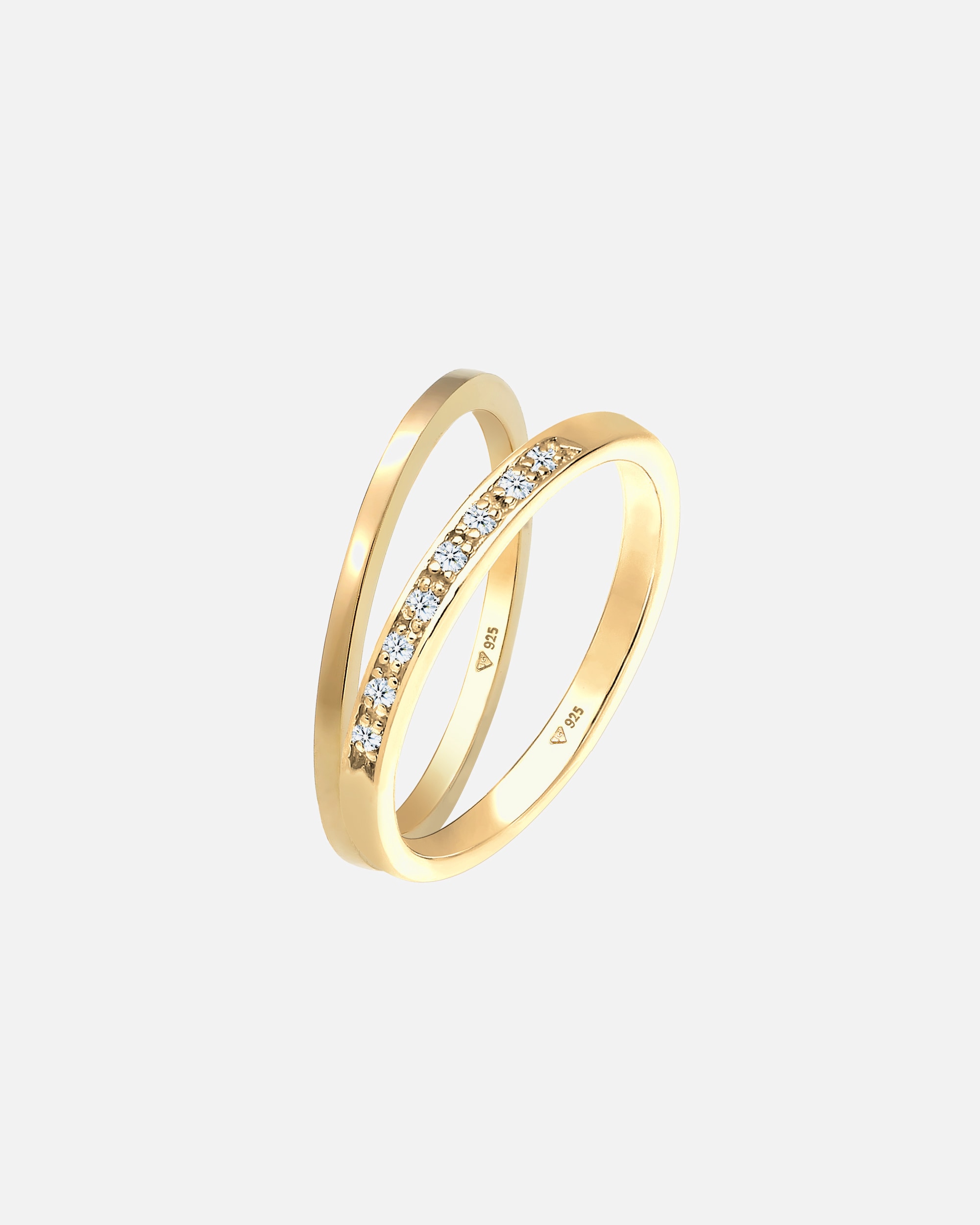 Bague pour Femme Elli DIAMONDS Bague pour dames sertie de diamants (0,08 ct.) en argent sterling 925 52