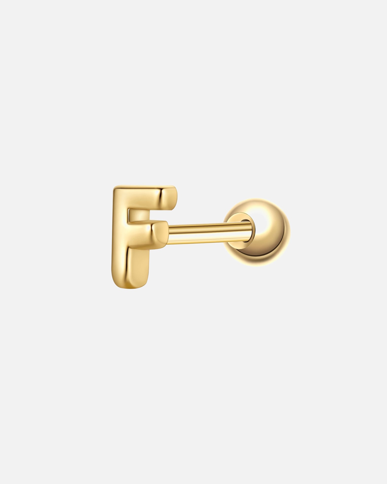 Boucles d'oreilles pour Femme Glanzstücke München Piercing Lettre F en argent sterling en or jaune 4,2 mm