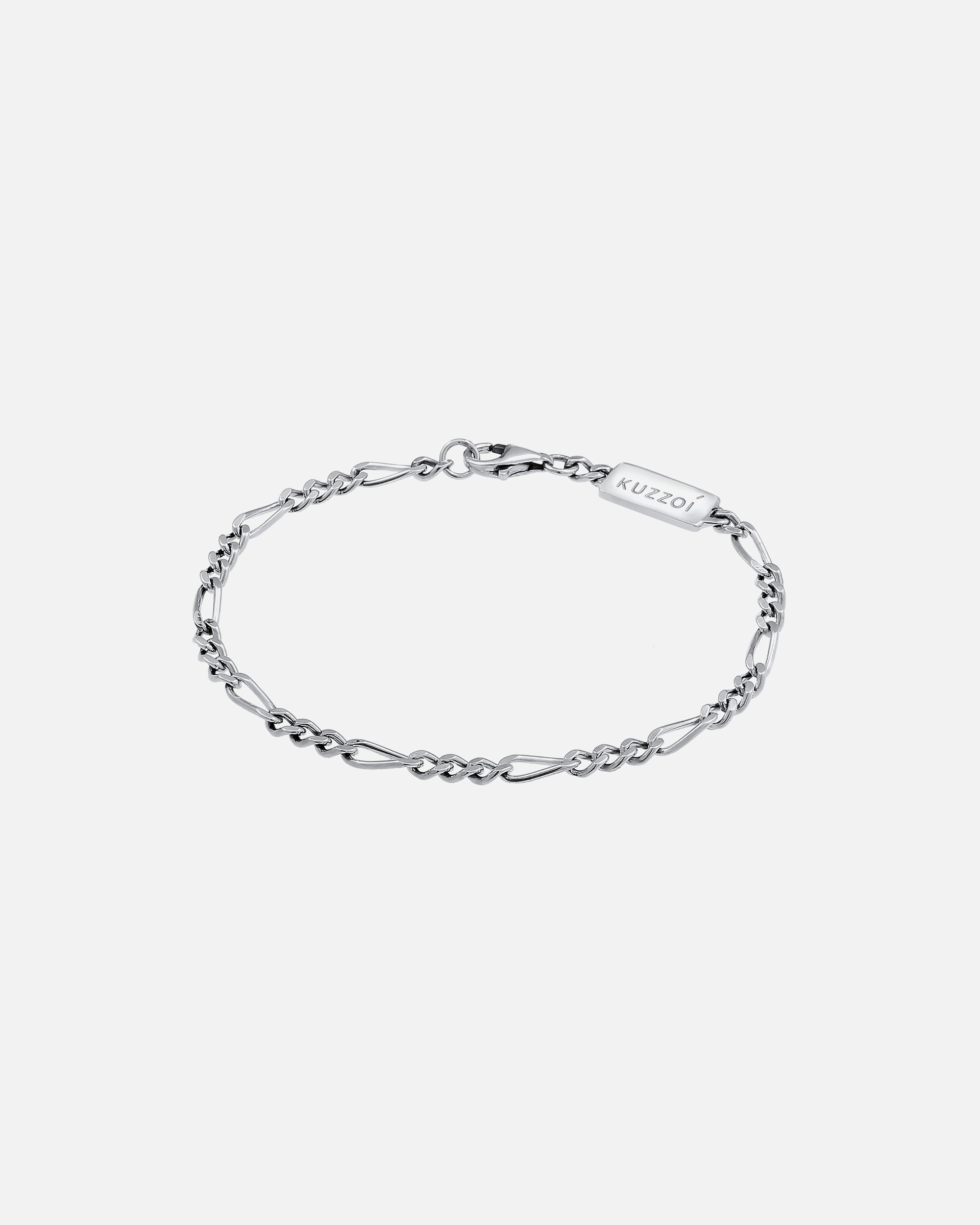 Bracelet pour Homme KUZZOI Chaîne Figaro Massif Basique Must-Have Cool 925 Argent 21