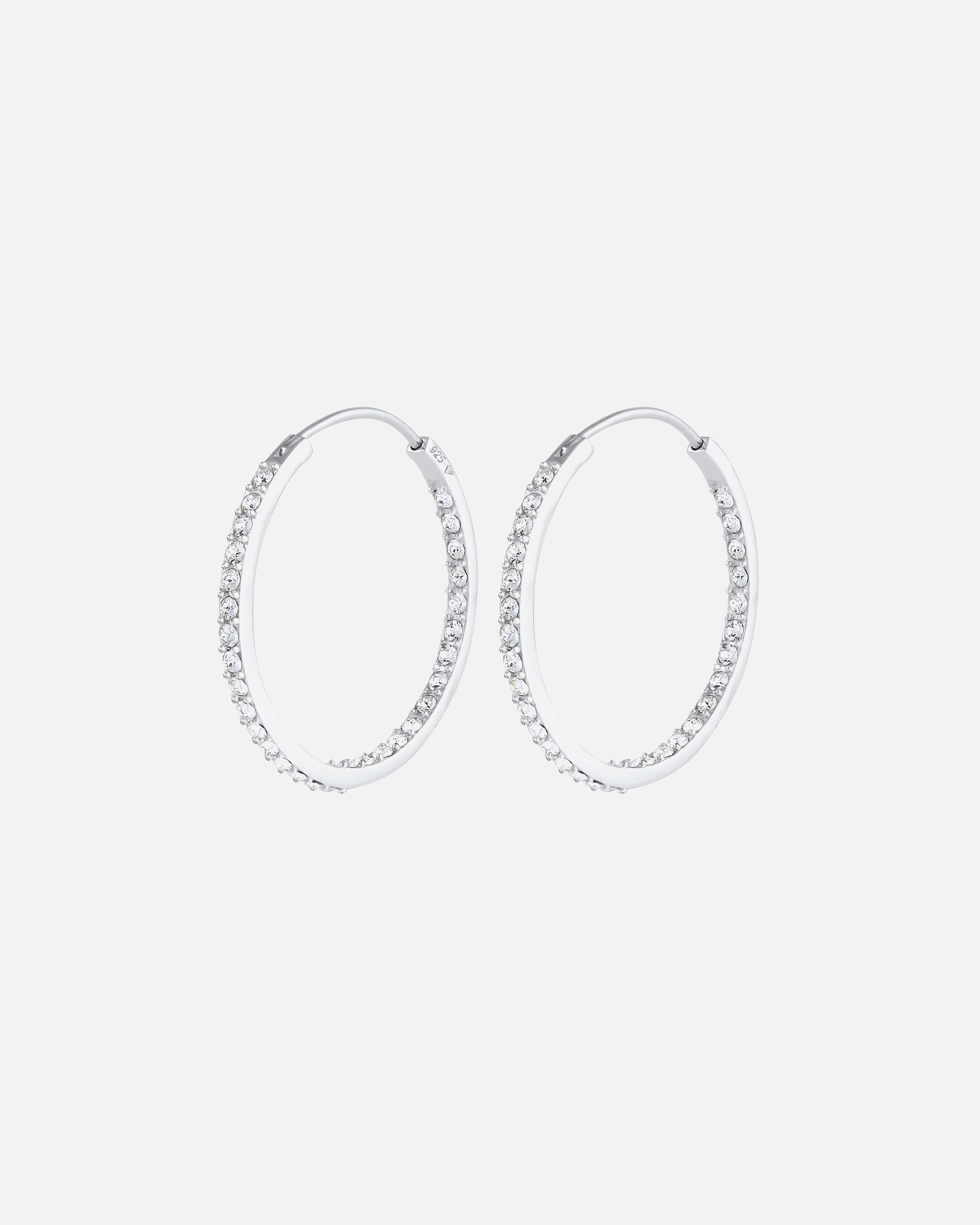 Créoles pour Femme Elli Femmes Créoles Étincelantes Élégantes avec Cristaux en Argent Sterling 925 silberfarben